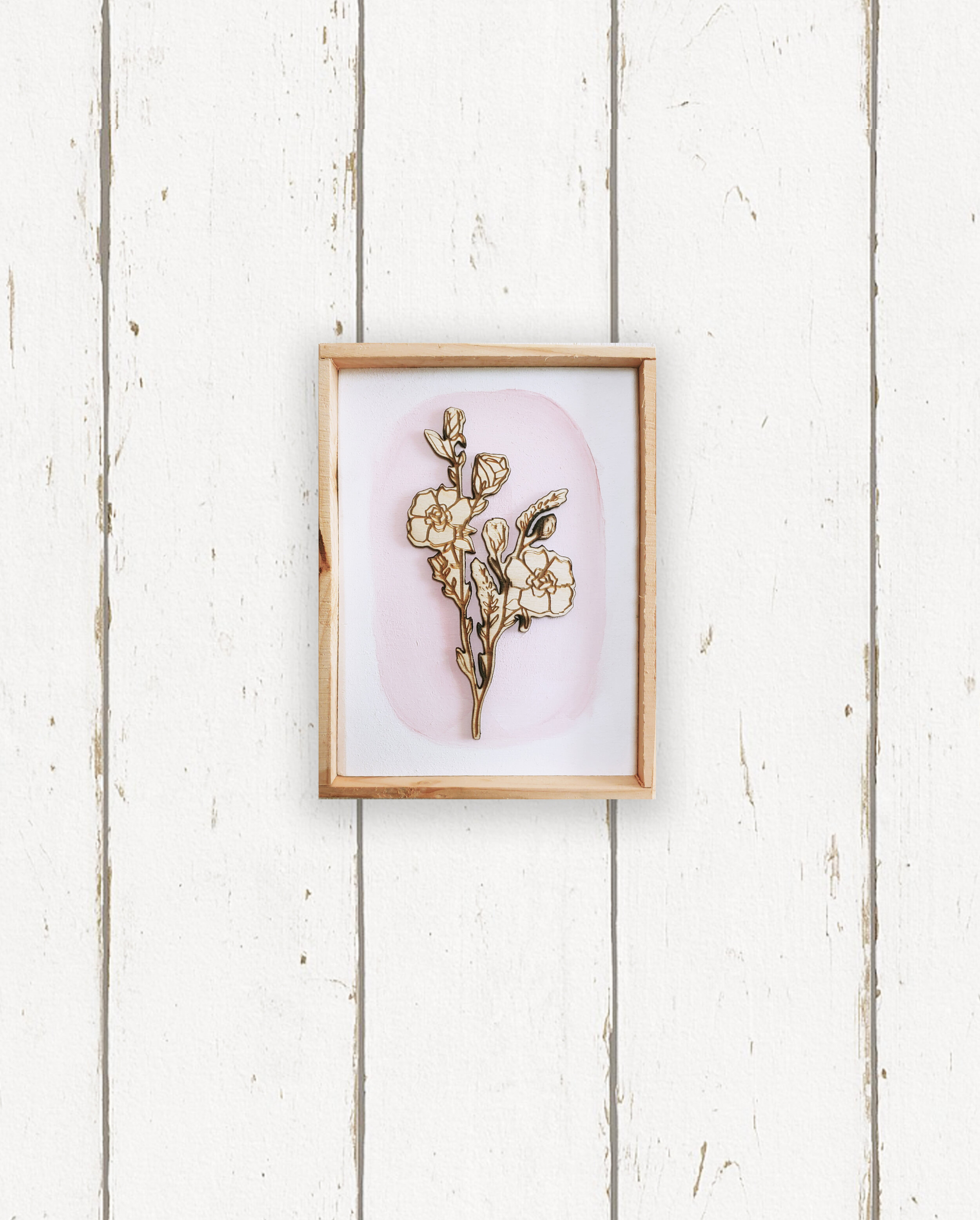 Wholesale + Pink Floral Wildflower Sprig Sign (Quantity of 6)