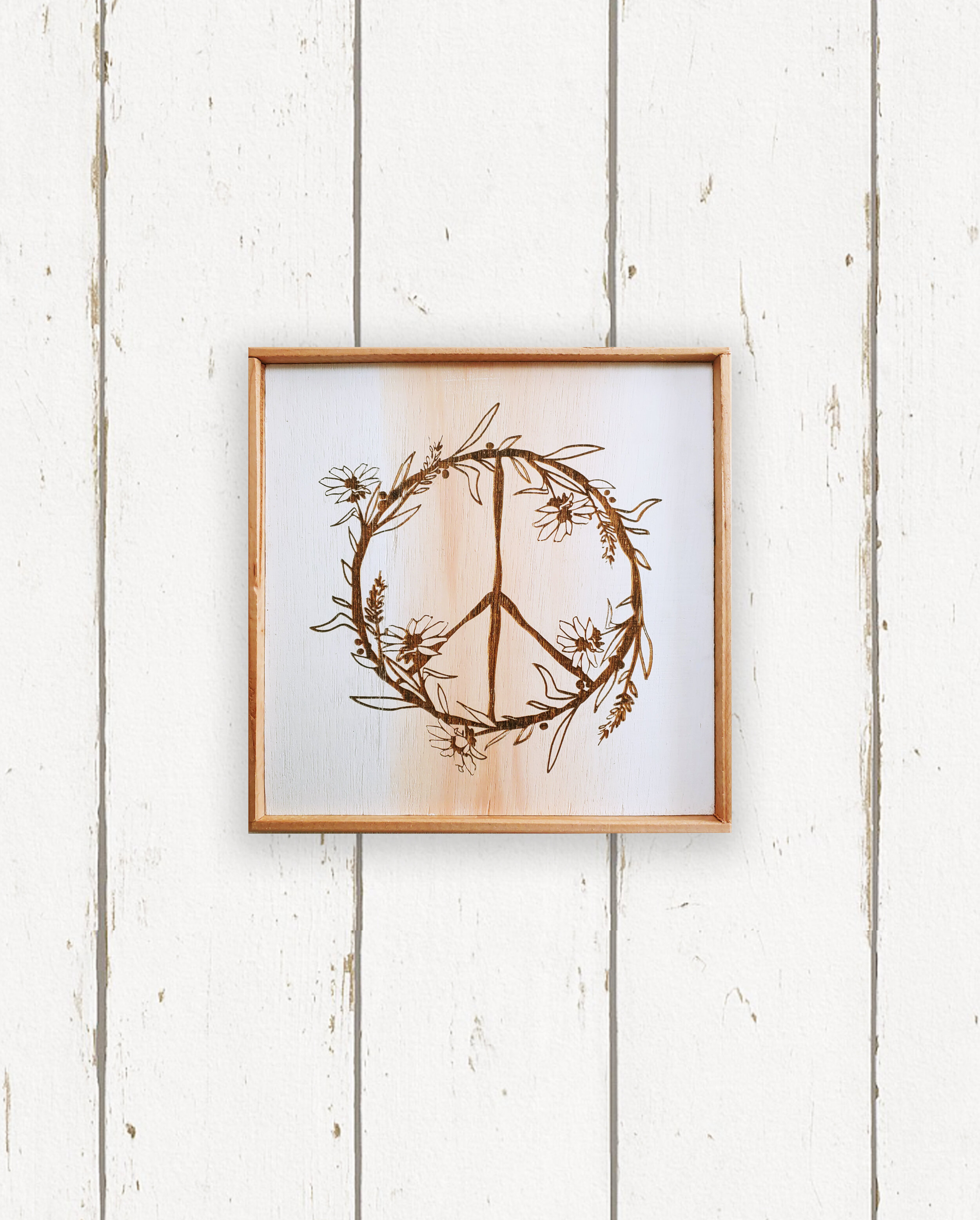 Wholesale + Large Hand Painted Wildflower Peace Sign (Quantity of 5)