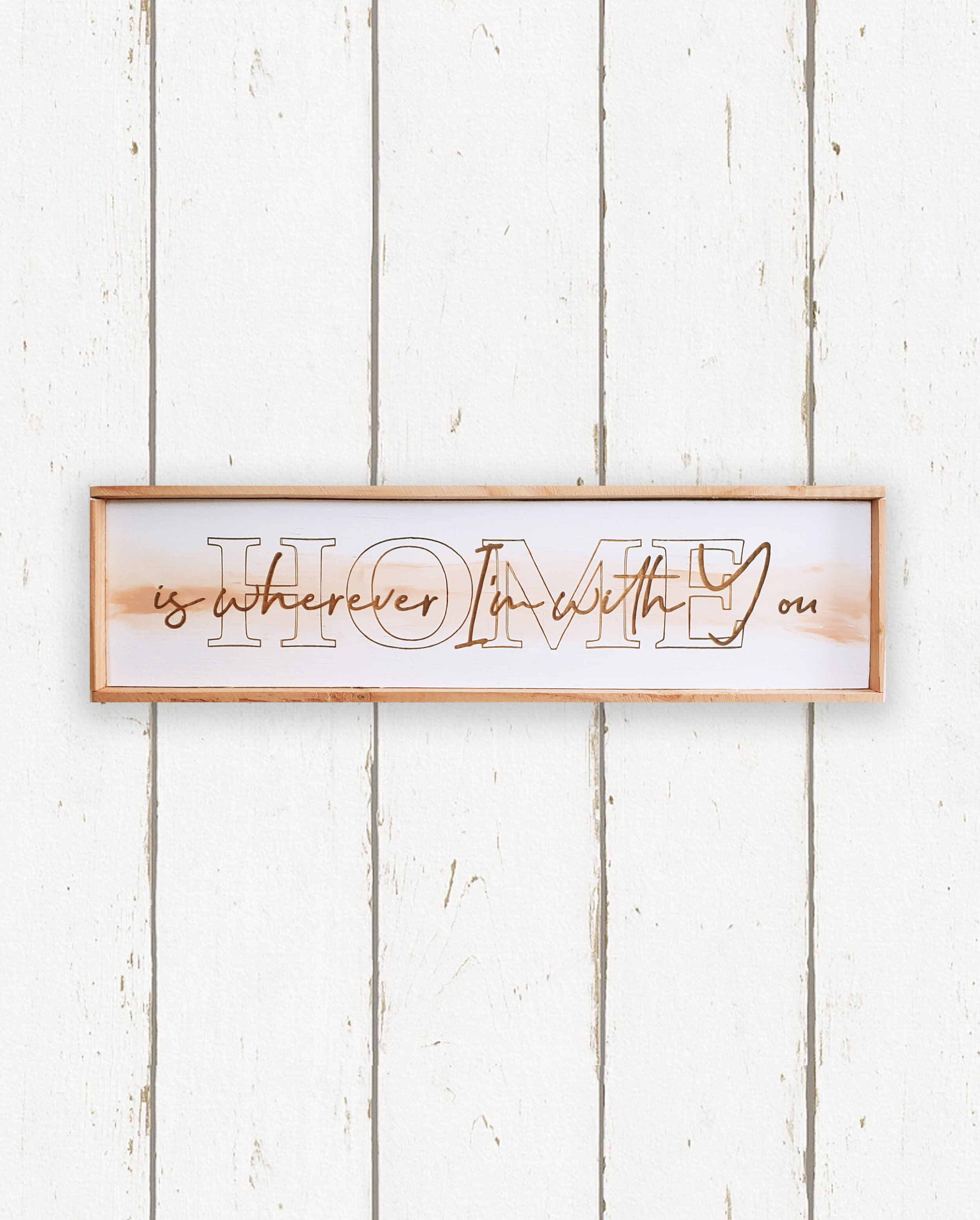 Wholesale + Home is Wherever I'm with You Hand Painted Sign (Quantity of 5)