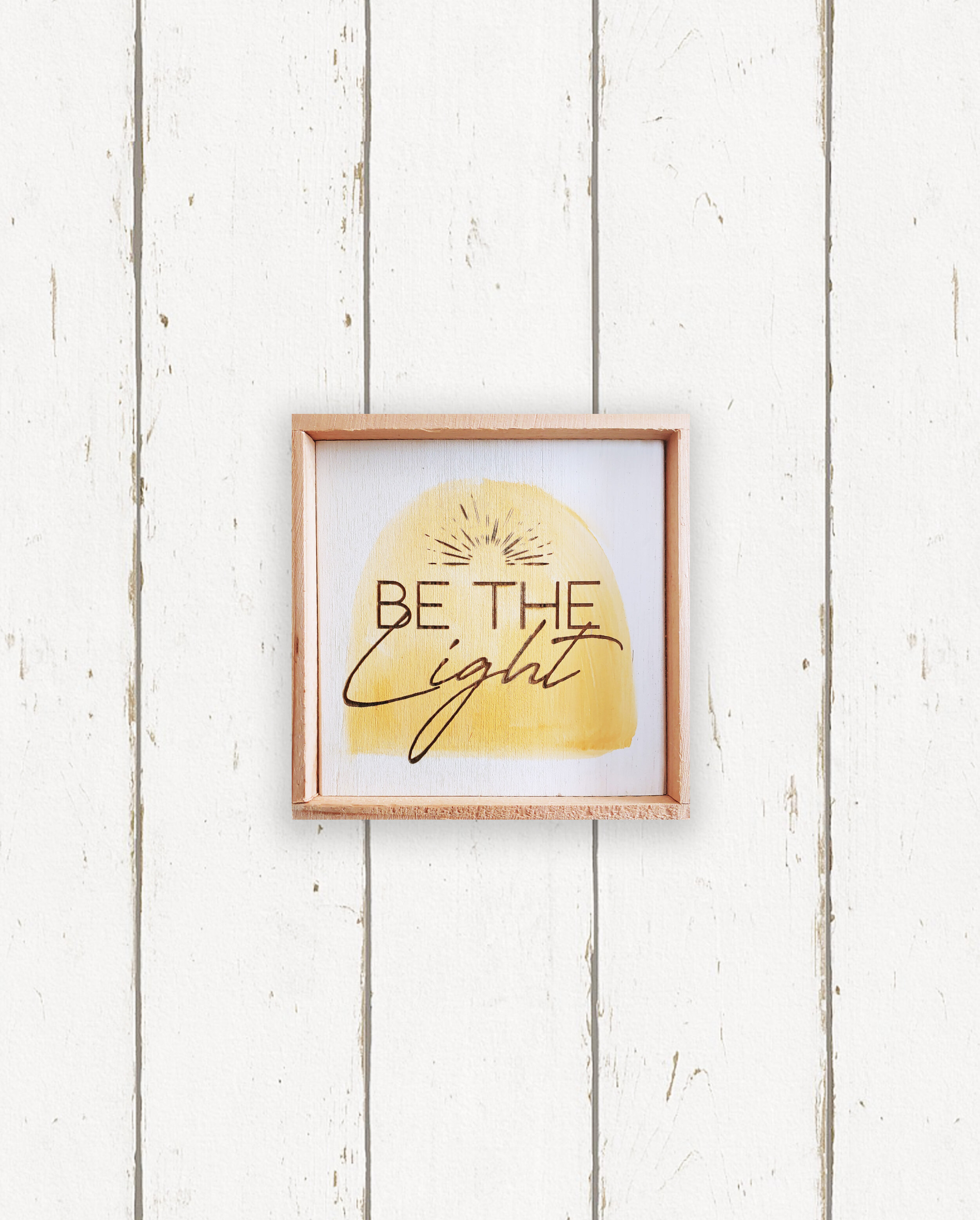 Wholesale + Be the Light Yellow Arch Hand Painted Sign (Quantity of 6)