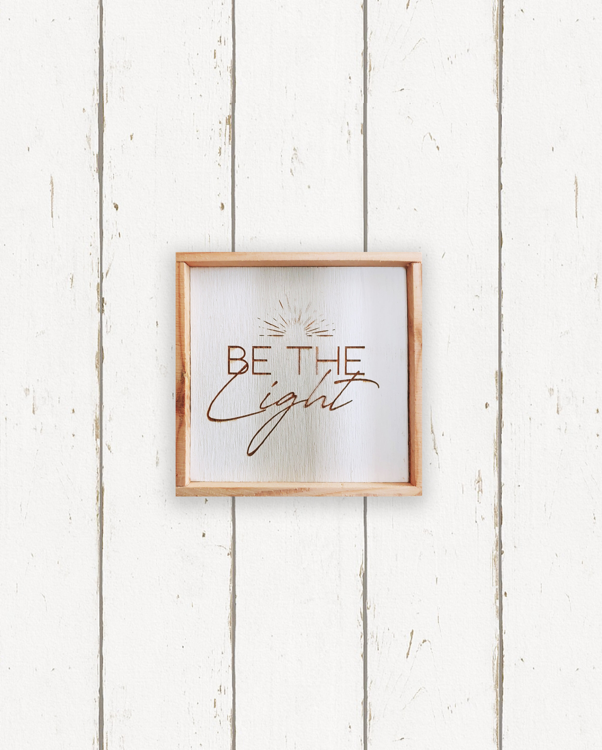Wholesale + Be the Light Grey Hand Painted Sign (Quantity of 6)