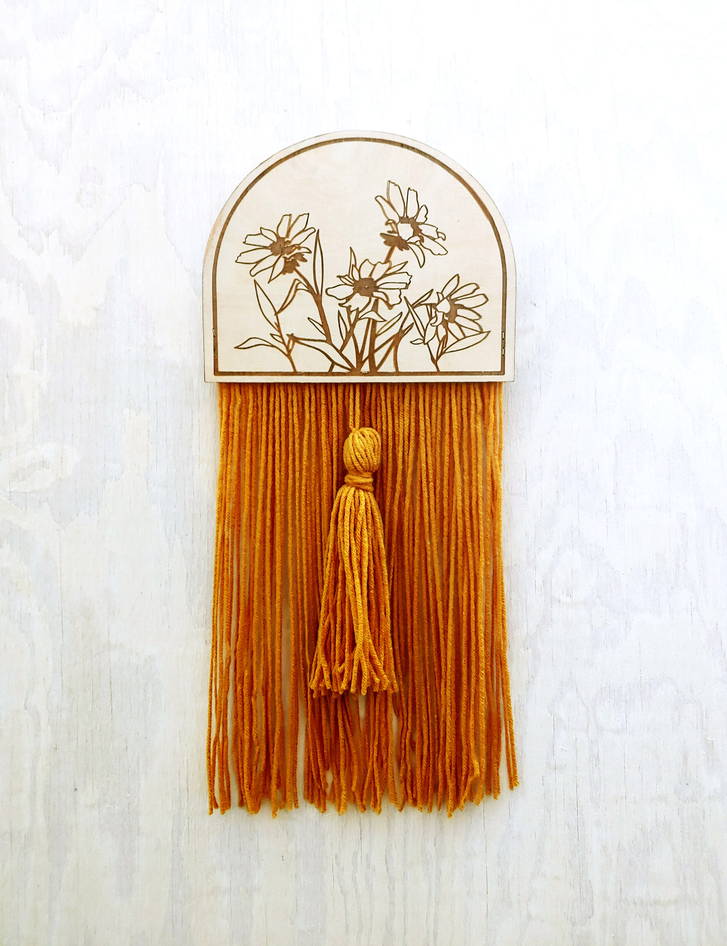 Wholesale + Wildflower Arch Wall Hanging + Burnt Ochre Fringe (Quantity of 5)