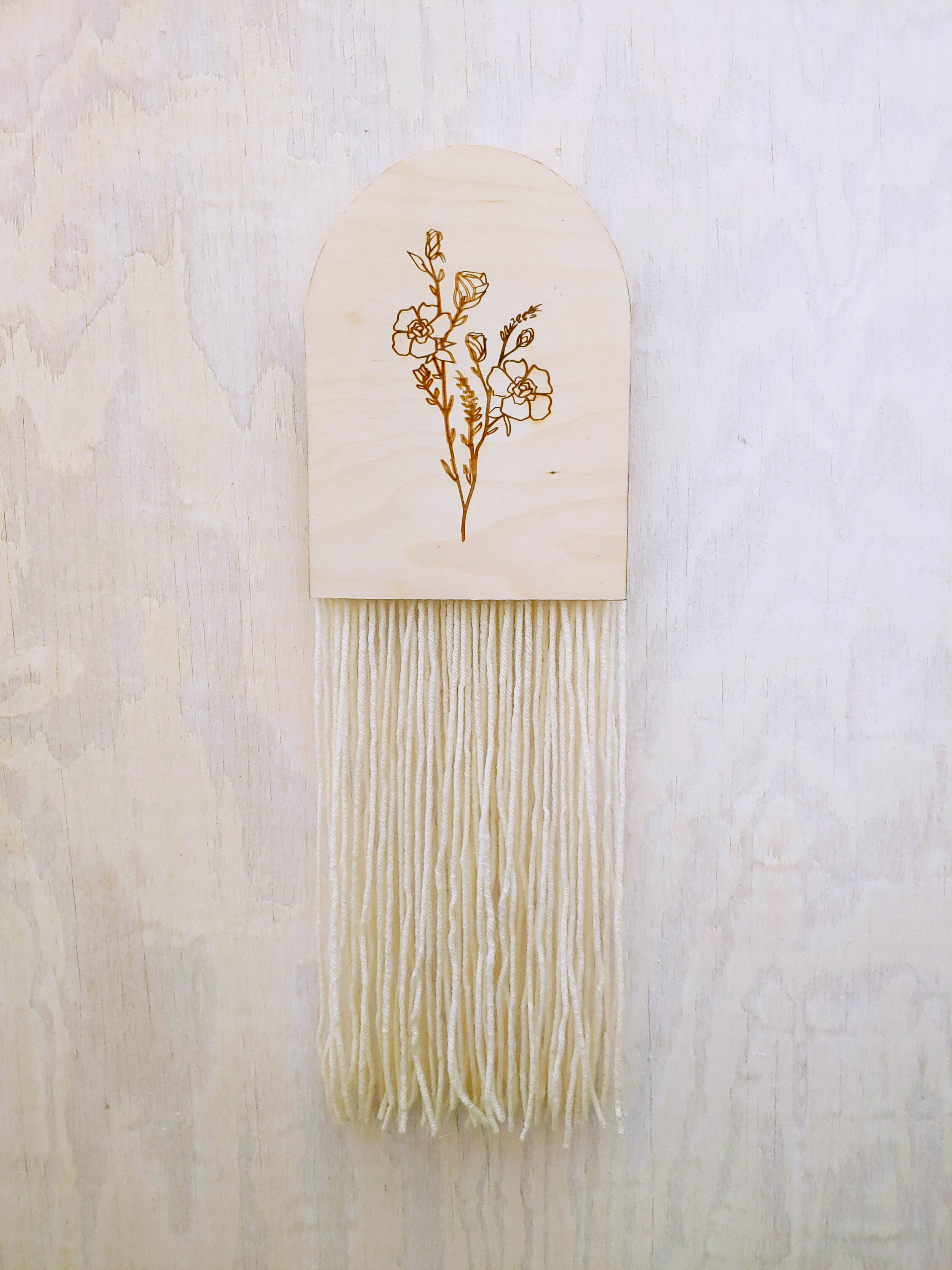 Wholesale + Wildflower Arch Wall Hanging + Off White Fringe (Quantity of 5)