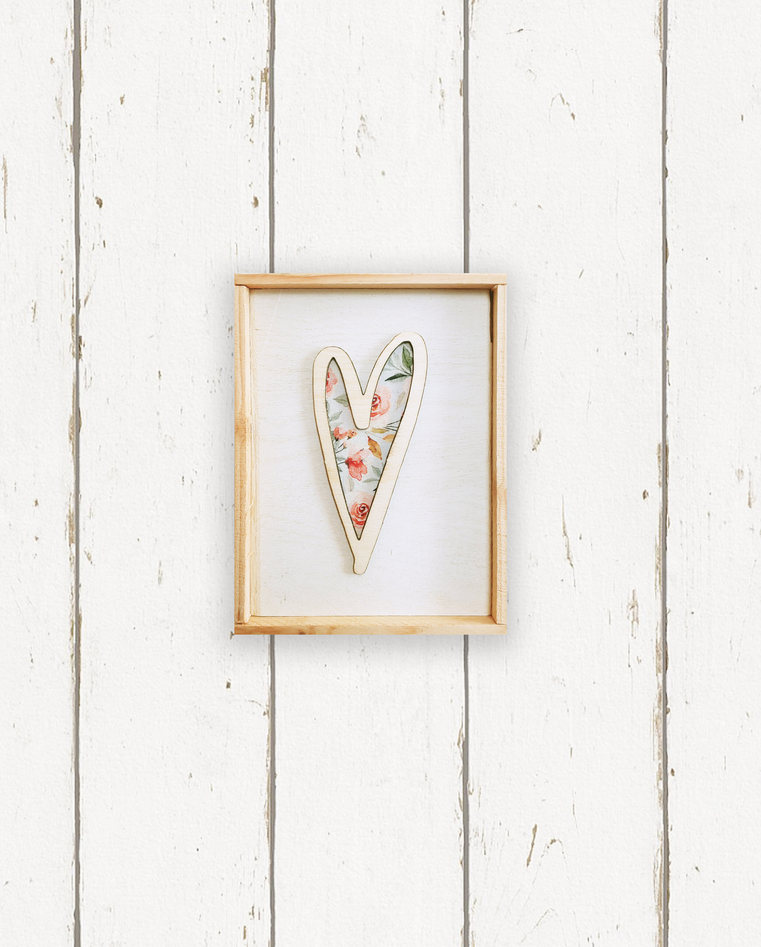 Wholesale + Standing Heart Sign + Teal Floral (Quantity of 6)