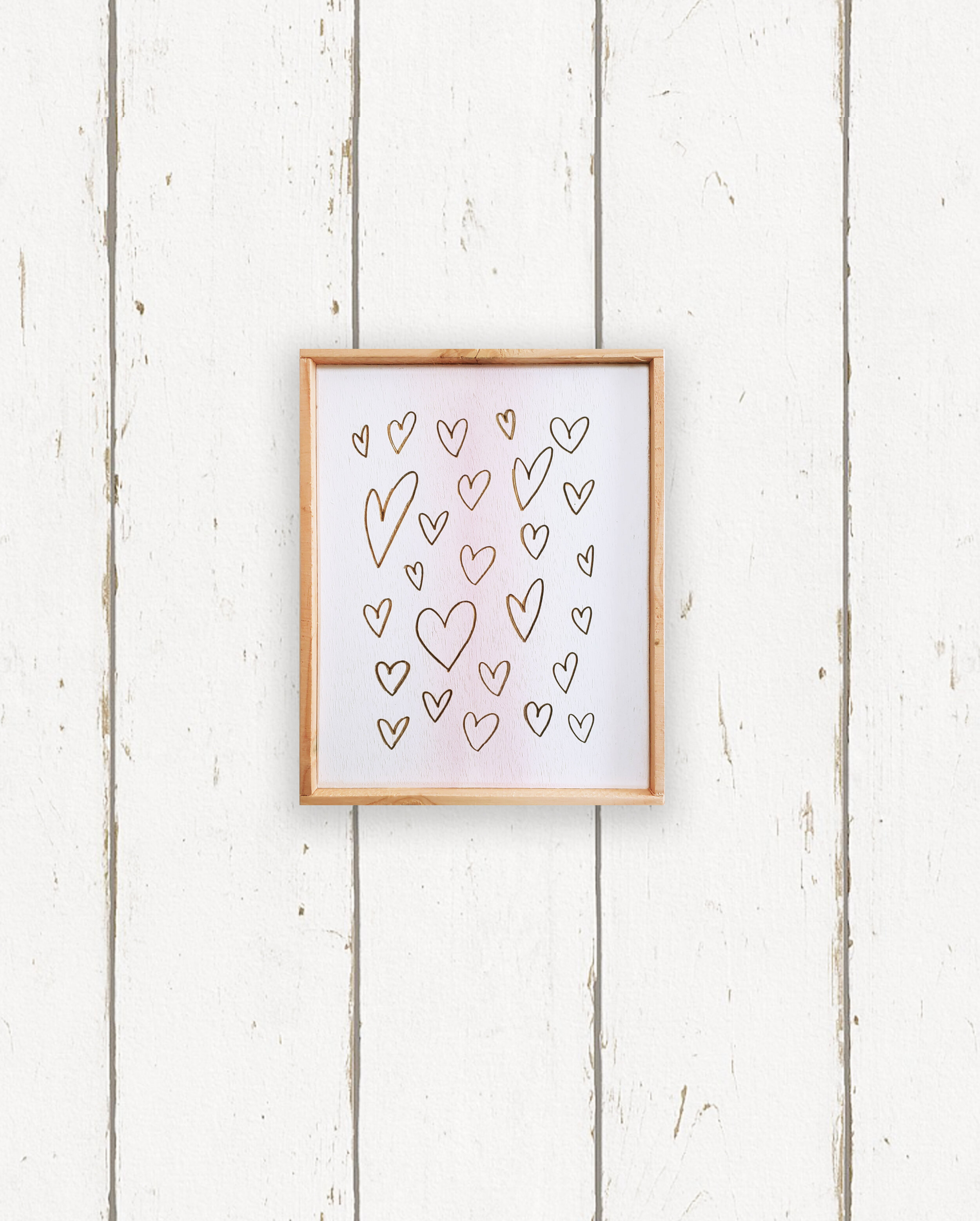 Wholesale + Heart Print Hand Painted Sign (Quantity of 5)