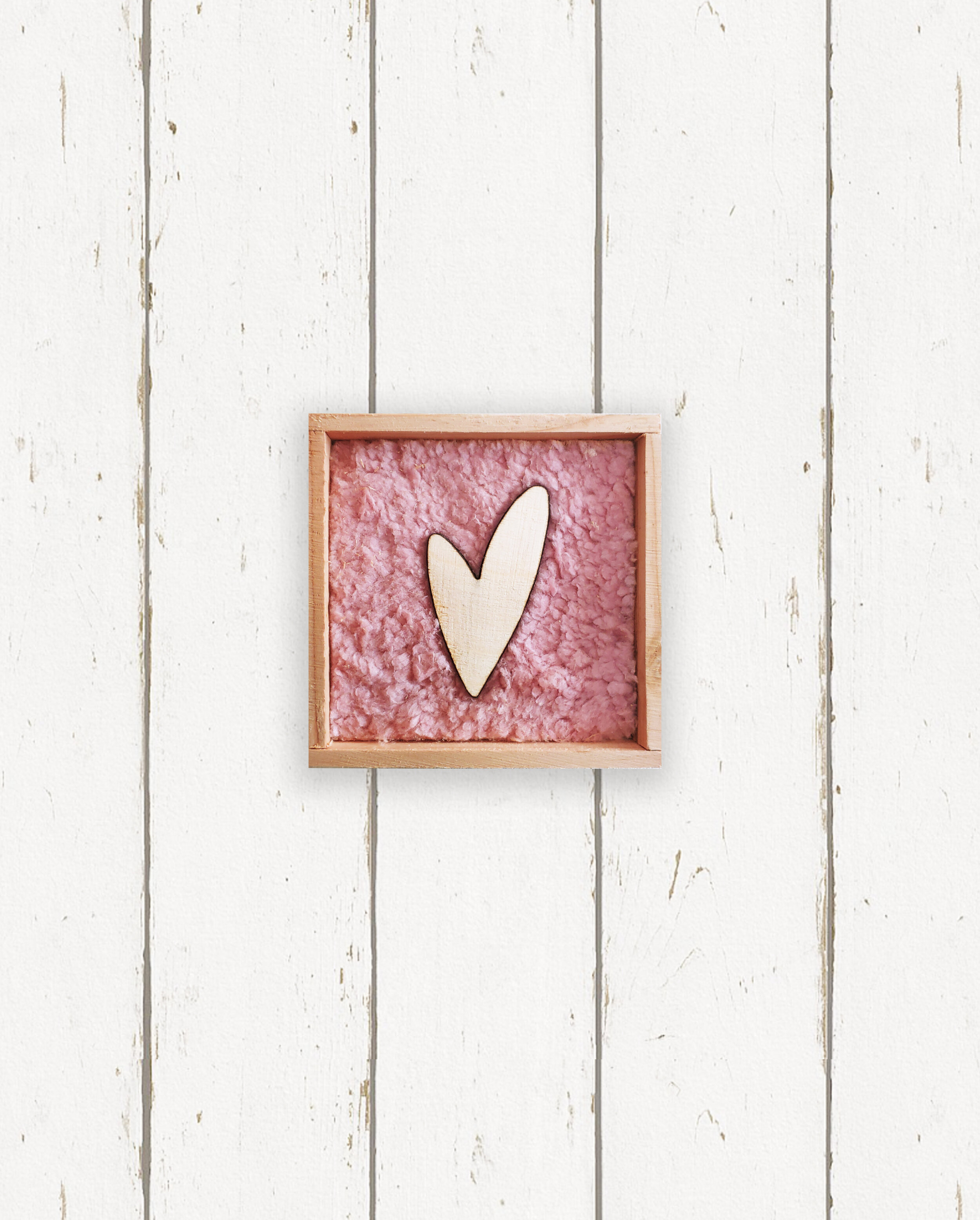 Wholesale + Pink Sherpa Heart Mini Sign (Quantity of 6)