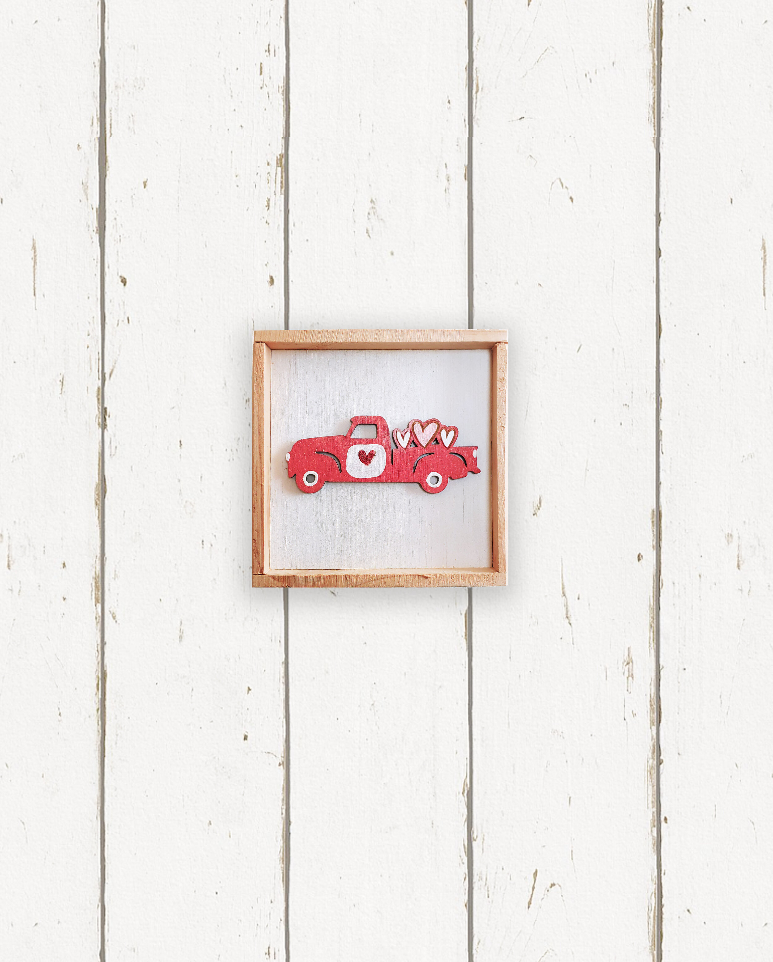  Vintage Valentines Pickup Truck Hand Painted Sign