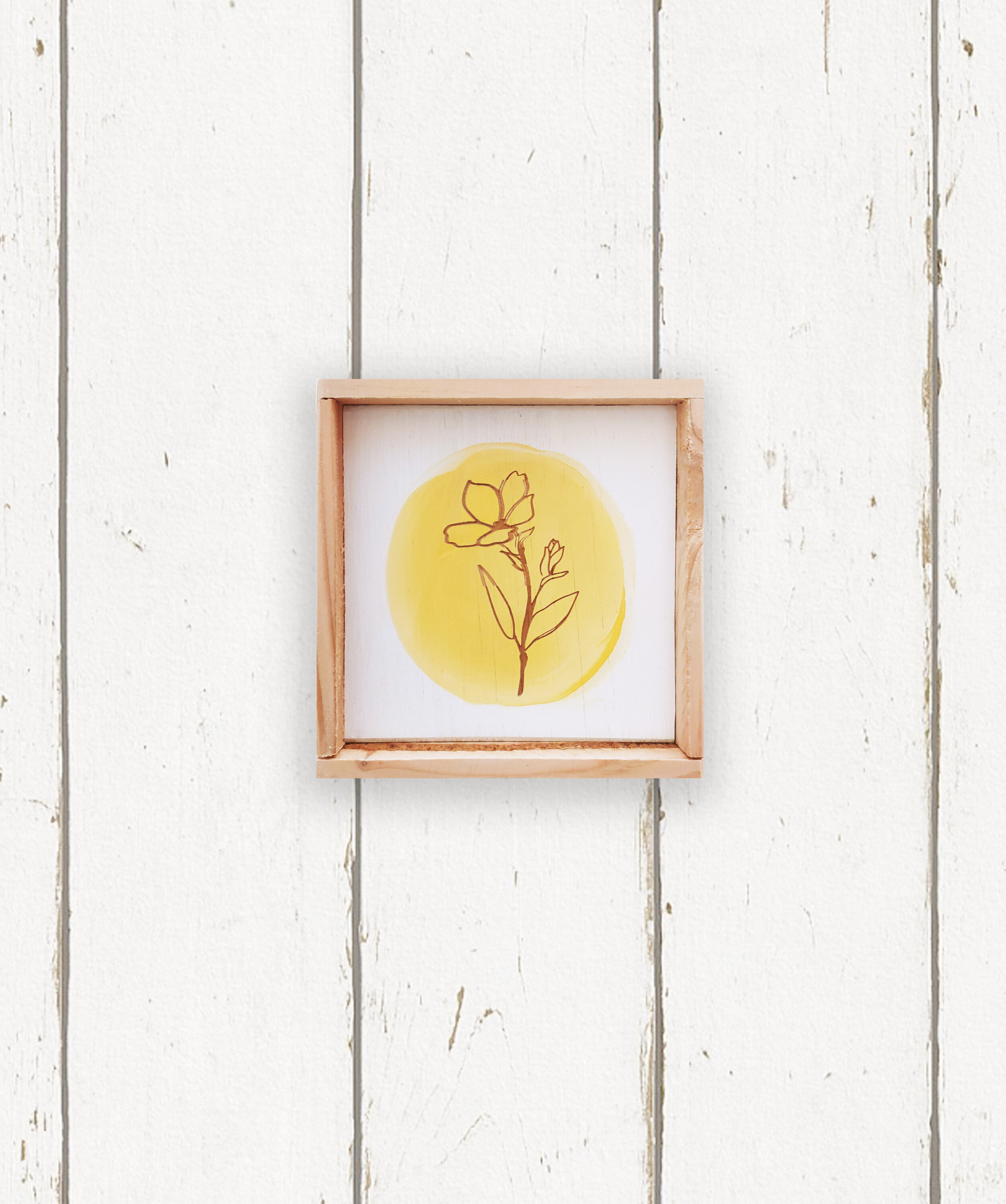 Wholesale + Yellow Wildflower Sprig Sign (Quantity of 6)
