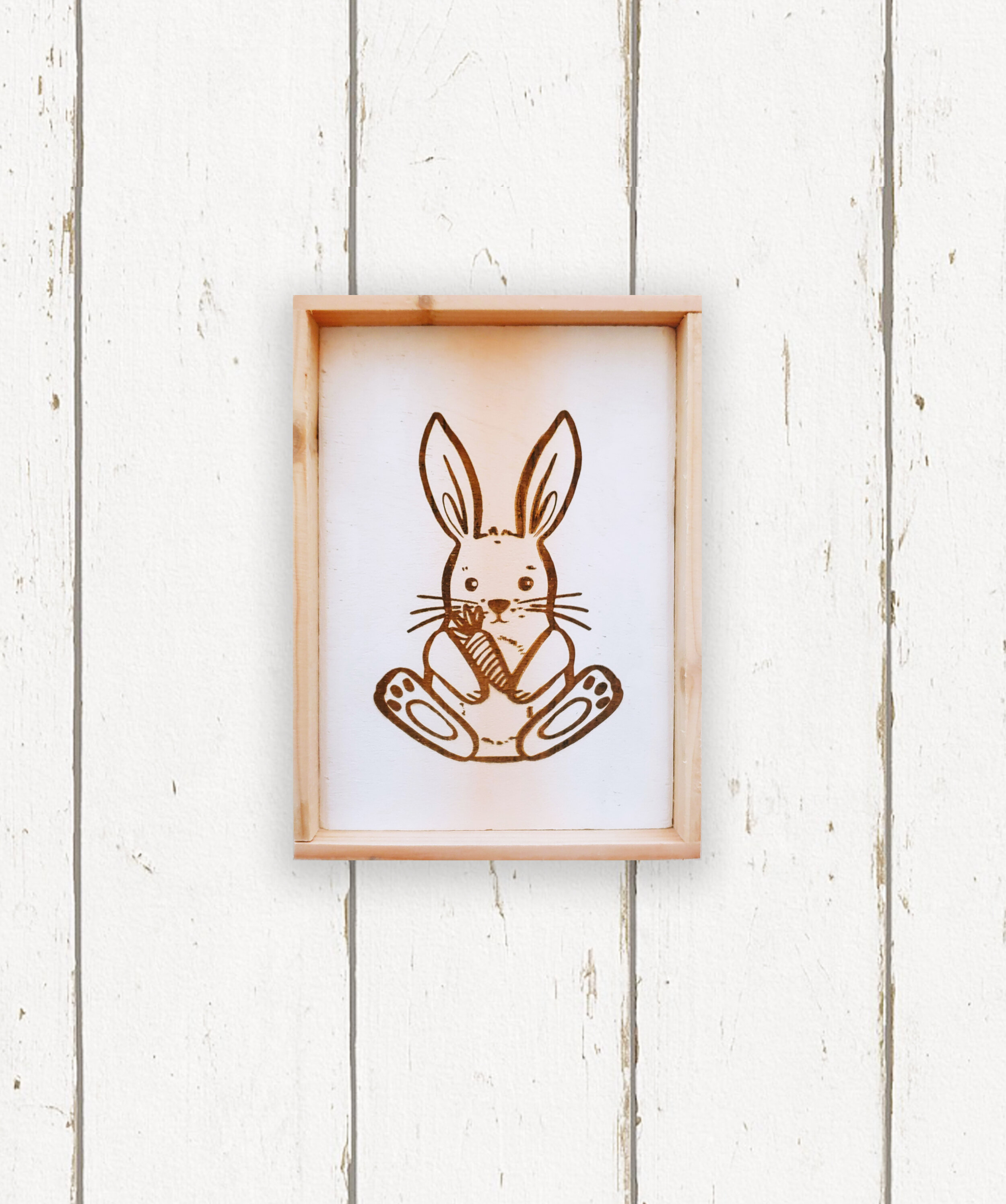Wholesale + Hand Painted Illustrated Easter Bunny Sign (Quantity of 6)