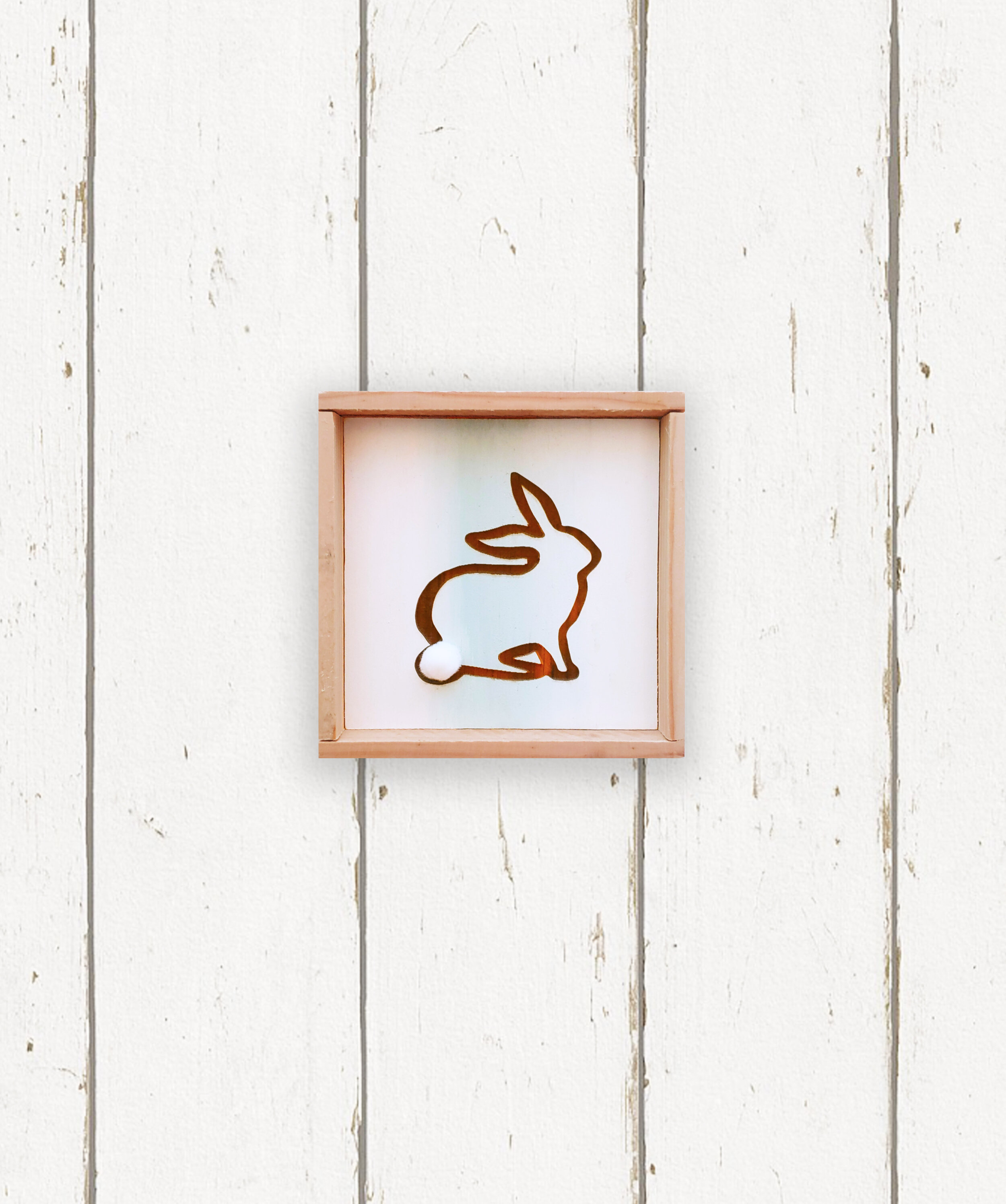Wholesale + Hand Painted Easter Bunny Sign - Green (Quantity of 6)