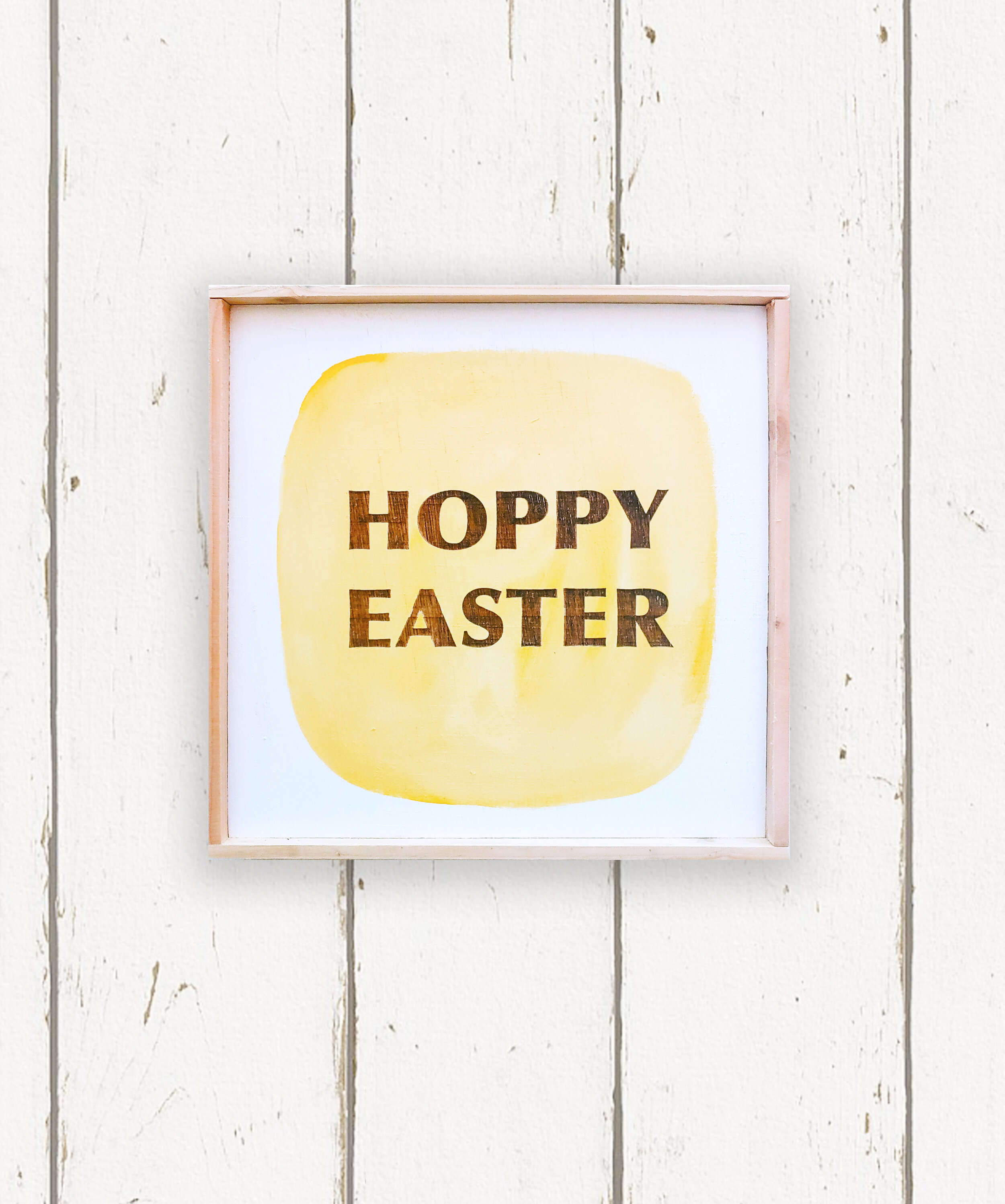 Wholesale + Hoppy Easter - Hand Painted Sign - Yellow (Quantity of 5)