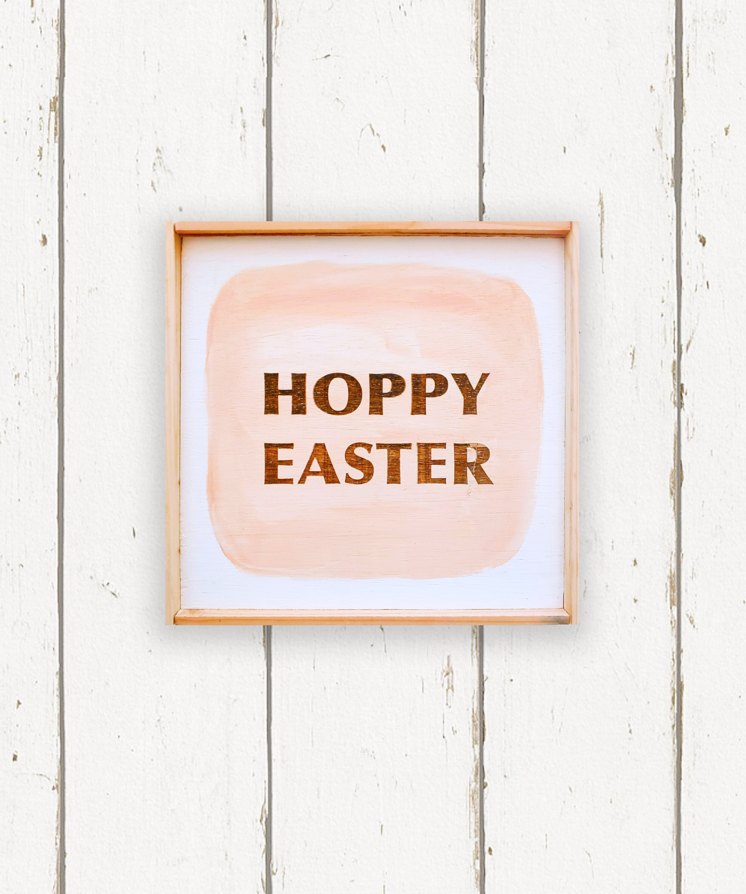 Wholesale + Hoppy Easter Hand Painted Sign - Pink (Quantity of 5)