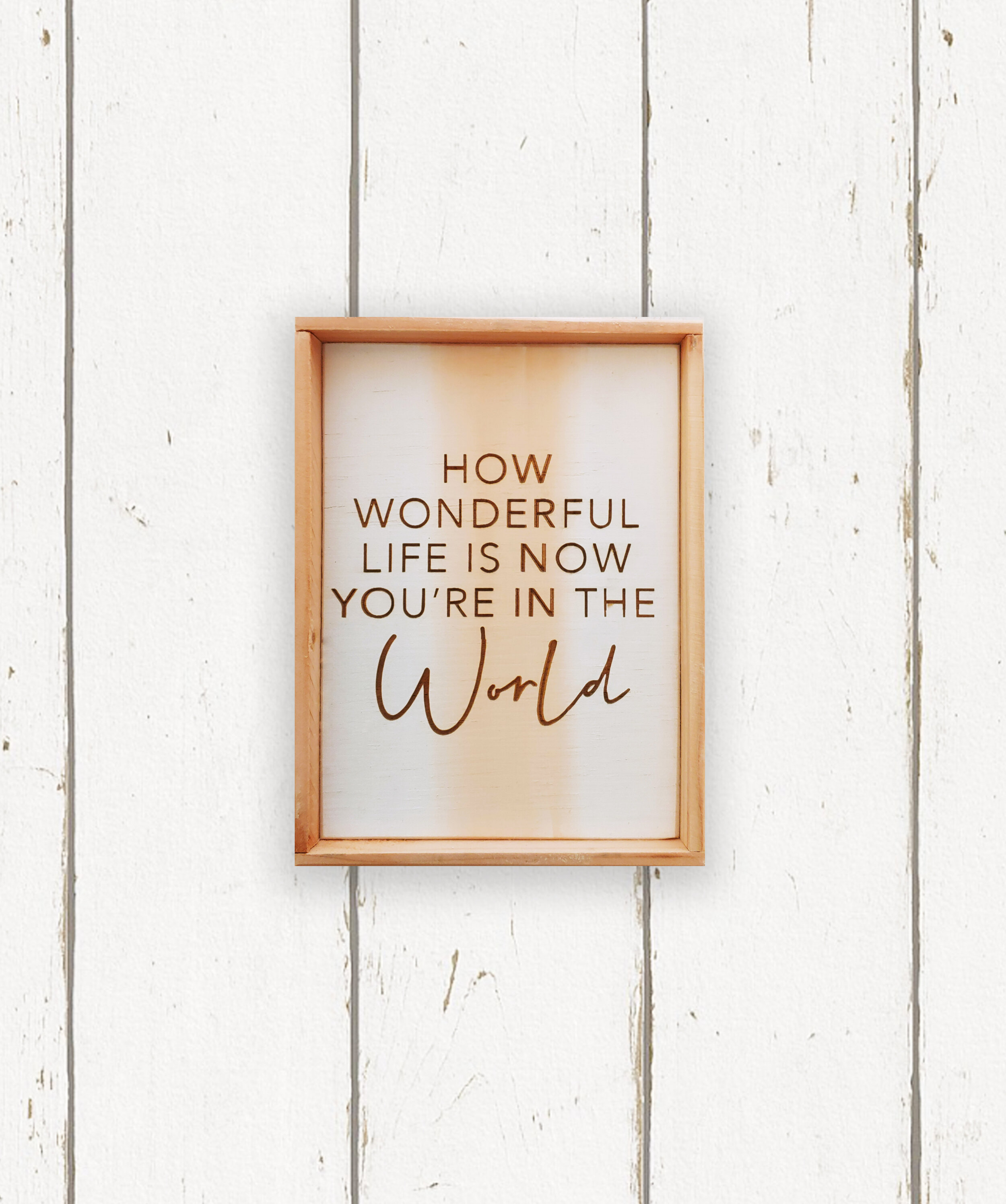 Wholesale + How Wonderful Life is Now That You're in the World Sign (Quantity of 6)