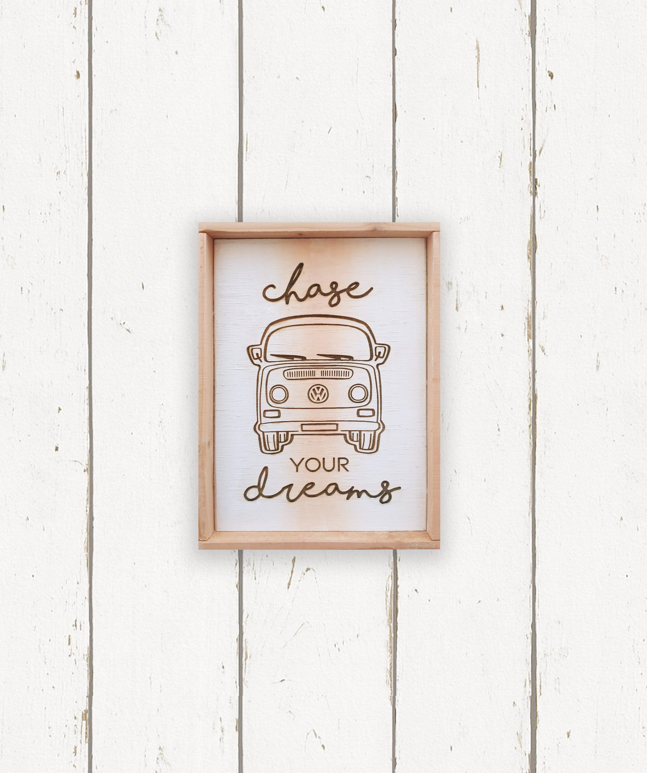 Wholesale + Chase Your Dreams - Vintage VW Bus - Hand Painted Sign (Quantity of 6)