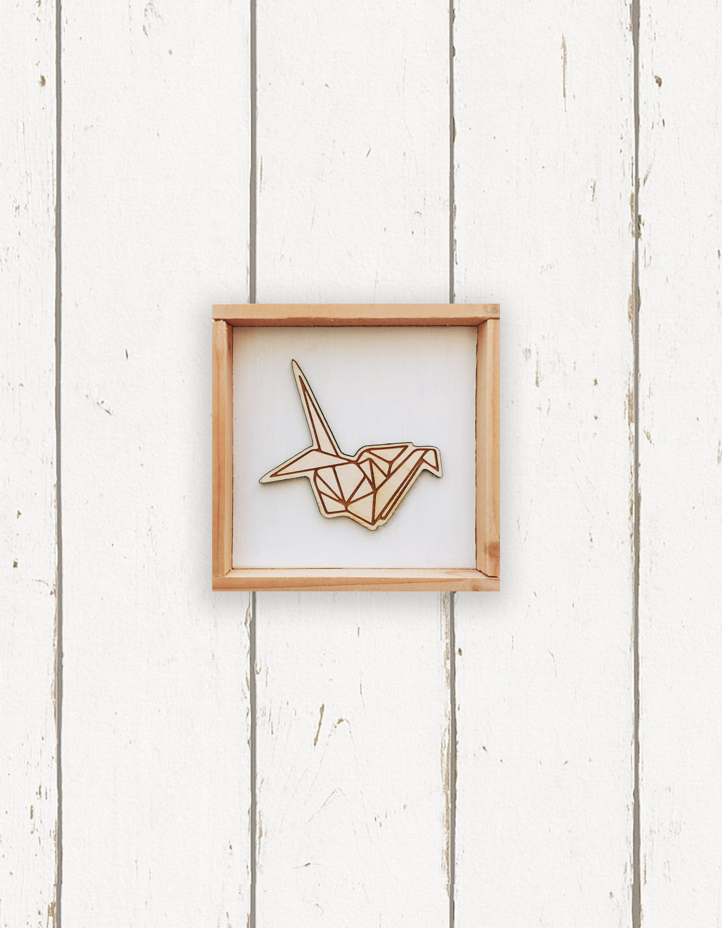 Wholesale + Wooden Paper Crane - Hand Painted Sign (Quantity of 6)