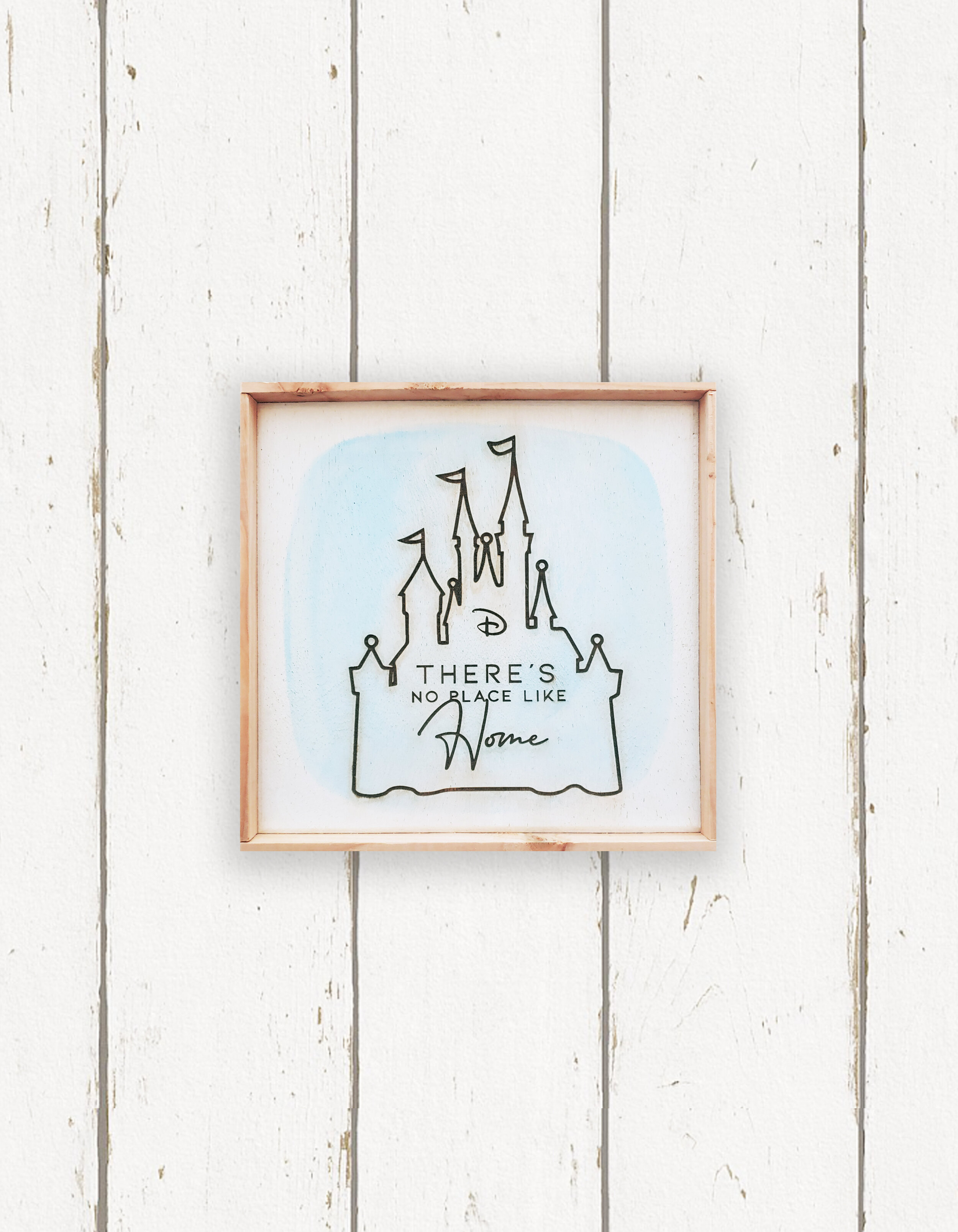 Wholesale + There's No Place Like Home - Disney Castle - Hand Painted Sign (Quantity of 5)