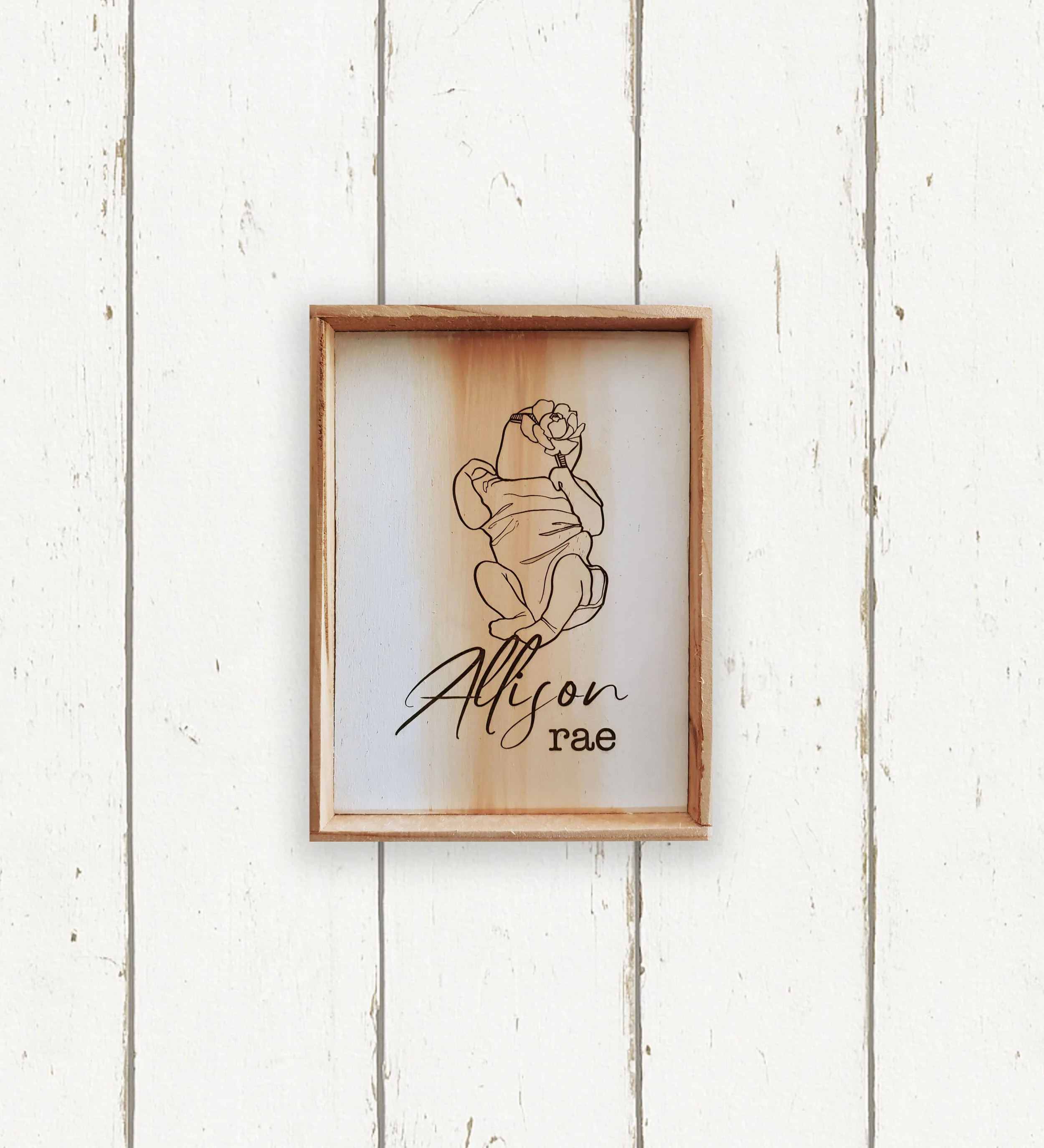Custom Simple Baby Portrait - Hand Painted Wood Sign