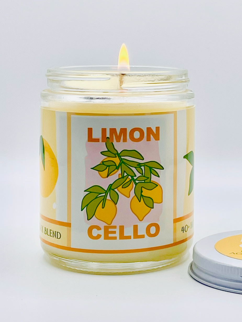 Limon-Cello - Artisanal Hand Poured 8oz Glass Jar Candle
