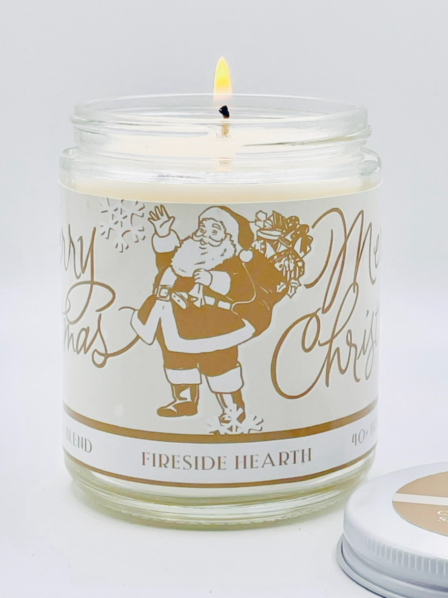 Fireside Hearth - Artisanal Hand Poured 8oz Glass Jar Candle