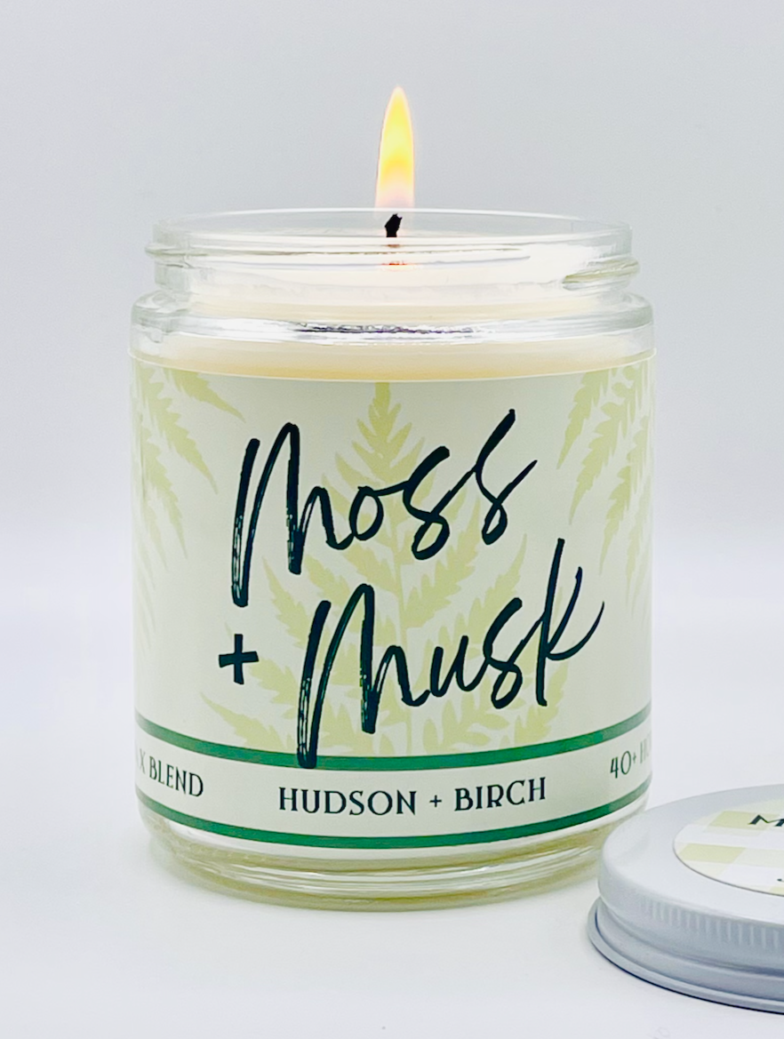 Moss and Musk - Artisanal Hand Poured 8oz Glass Jar Candle