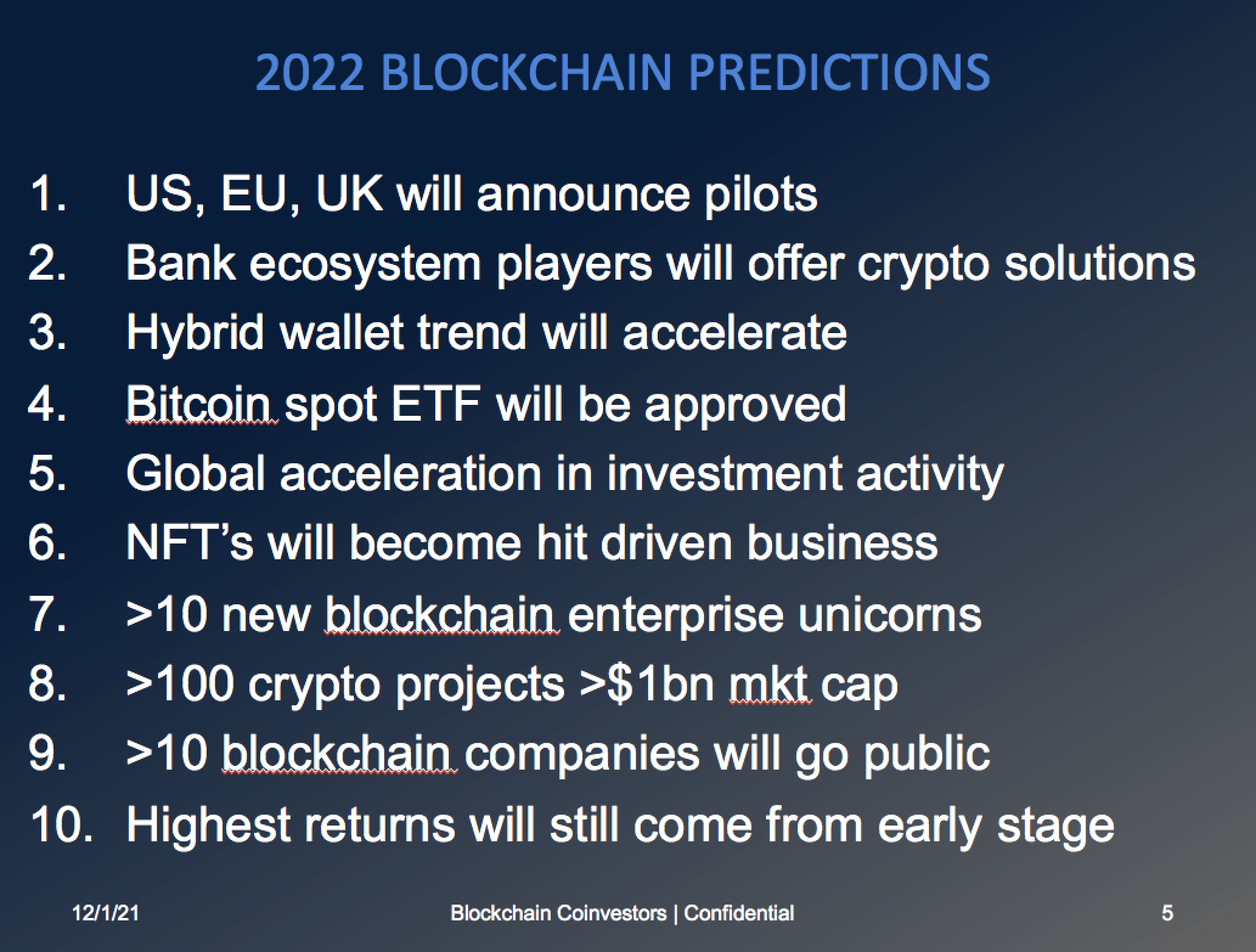 2022 BLOCKCHAIN PREDICTIONS