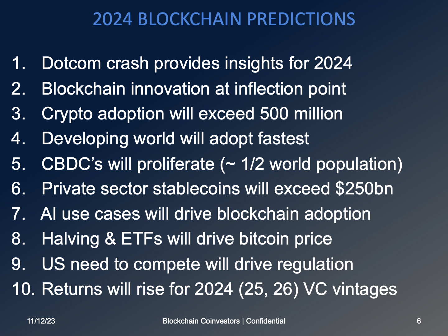 2024 Blockchain Predictions From Blockchain Coinvestors