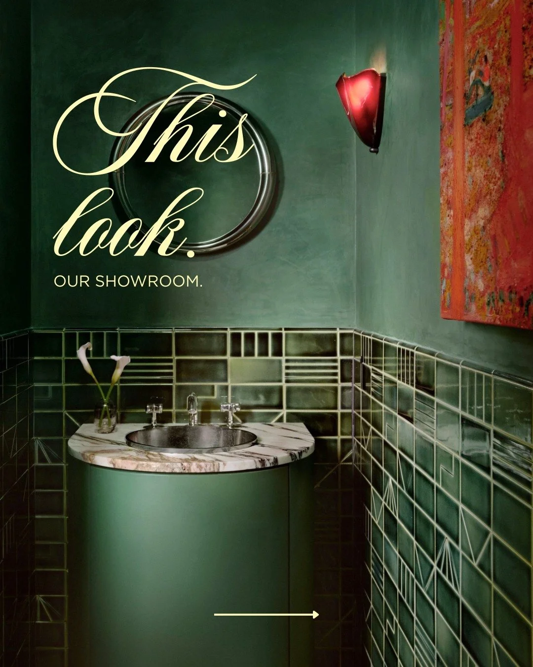 Getting major inspiration from this Architectural Digest powder room. 

Love this as much as we do? Stop by the studio and we&rsquo;ll help you achieve this AD inspired look.