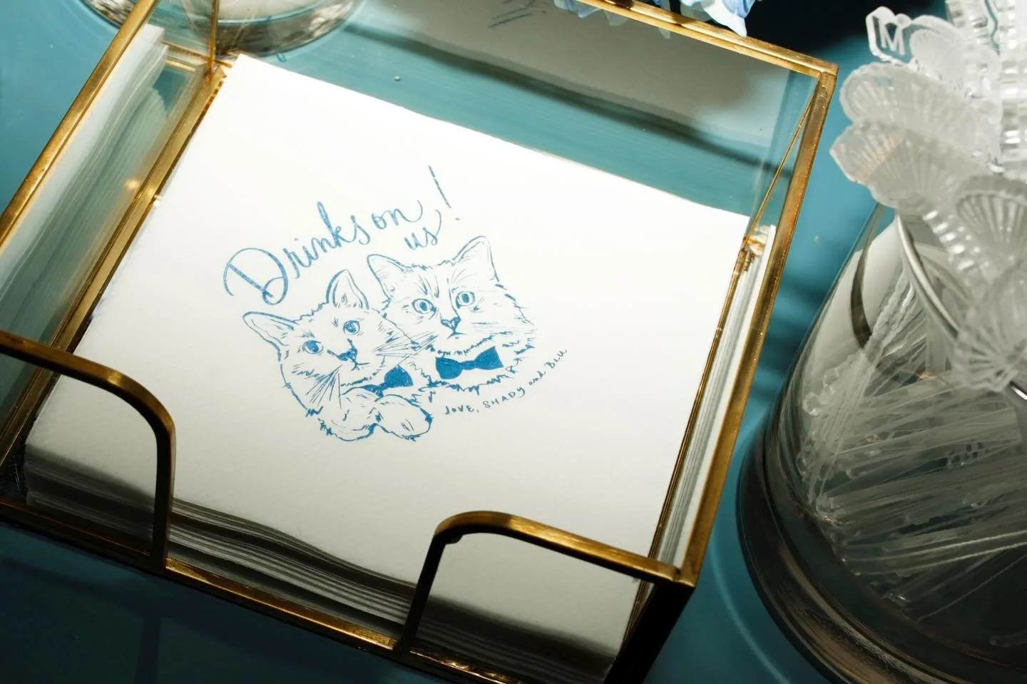 Shady and Blu may not have made the wedding, but they&rsquo;re at least picking up the tab! 🥂🐈&zwj;⬛