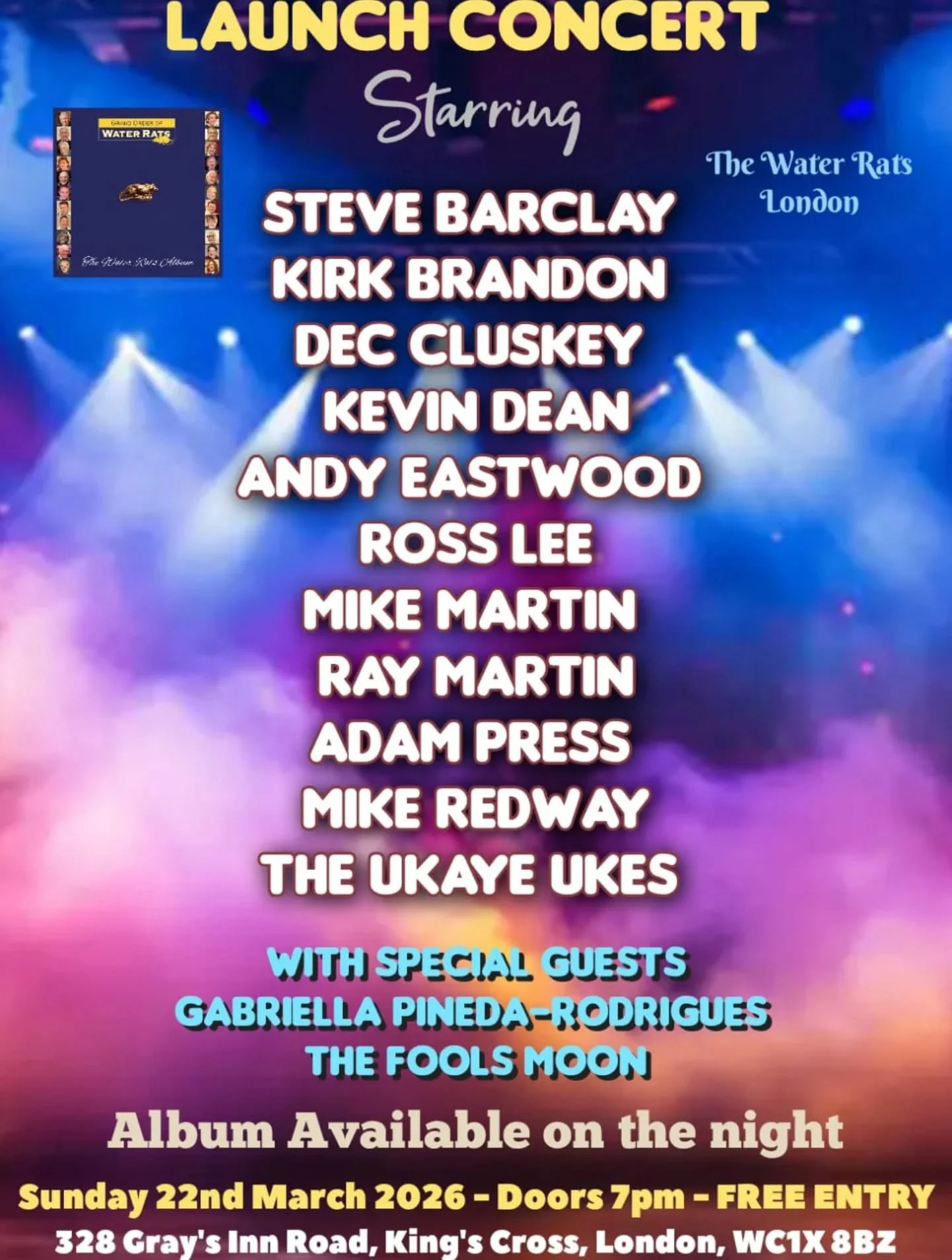 💿📀☘️ On 22nd March, I'll be singing at @grand_order_of_water_rats album launch concert with my amazing friend @kevin_dean__ &amp; many others, on the iconic "Water Rats" stage in London- event begins at 7pm! ☘️📀💿

🇮🇪☘️ On 17th March, 