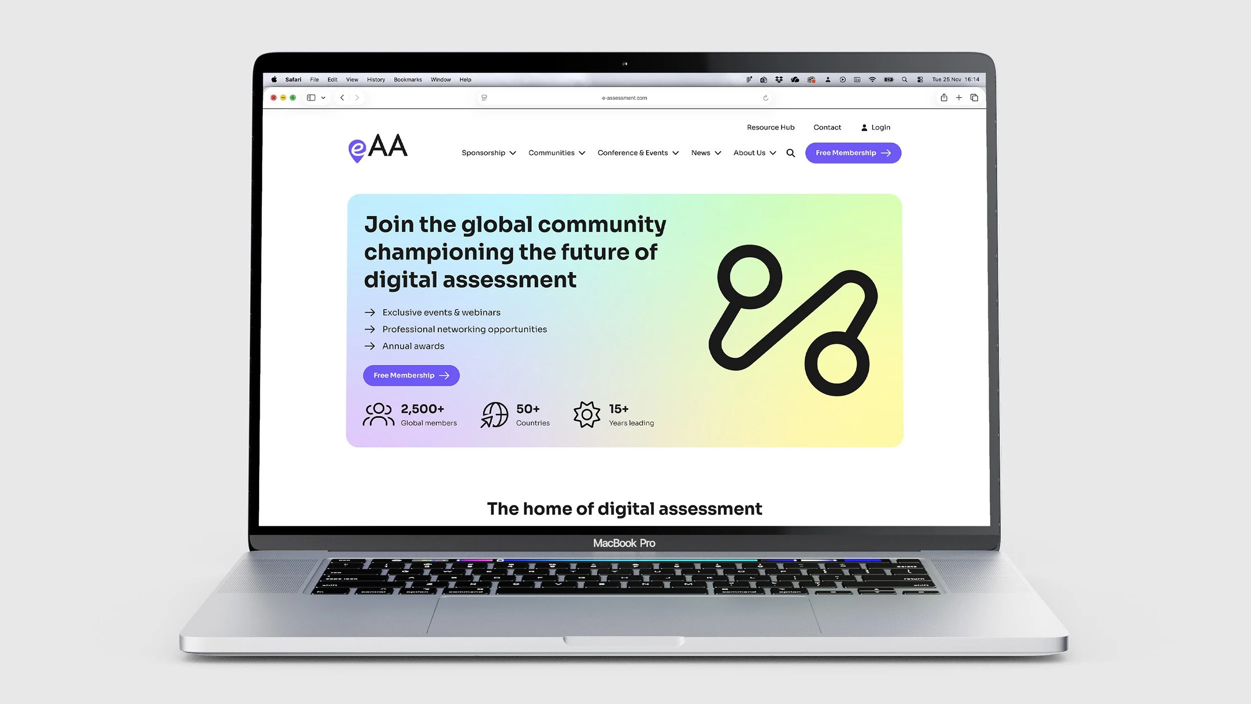 The new eAA branding seen on their homepage