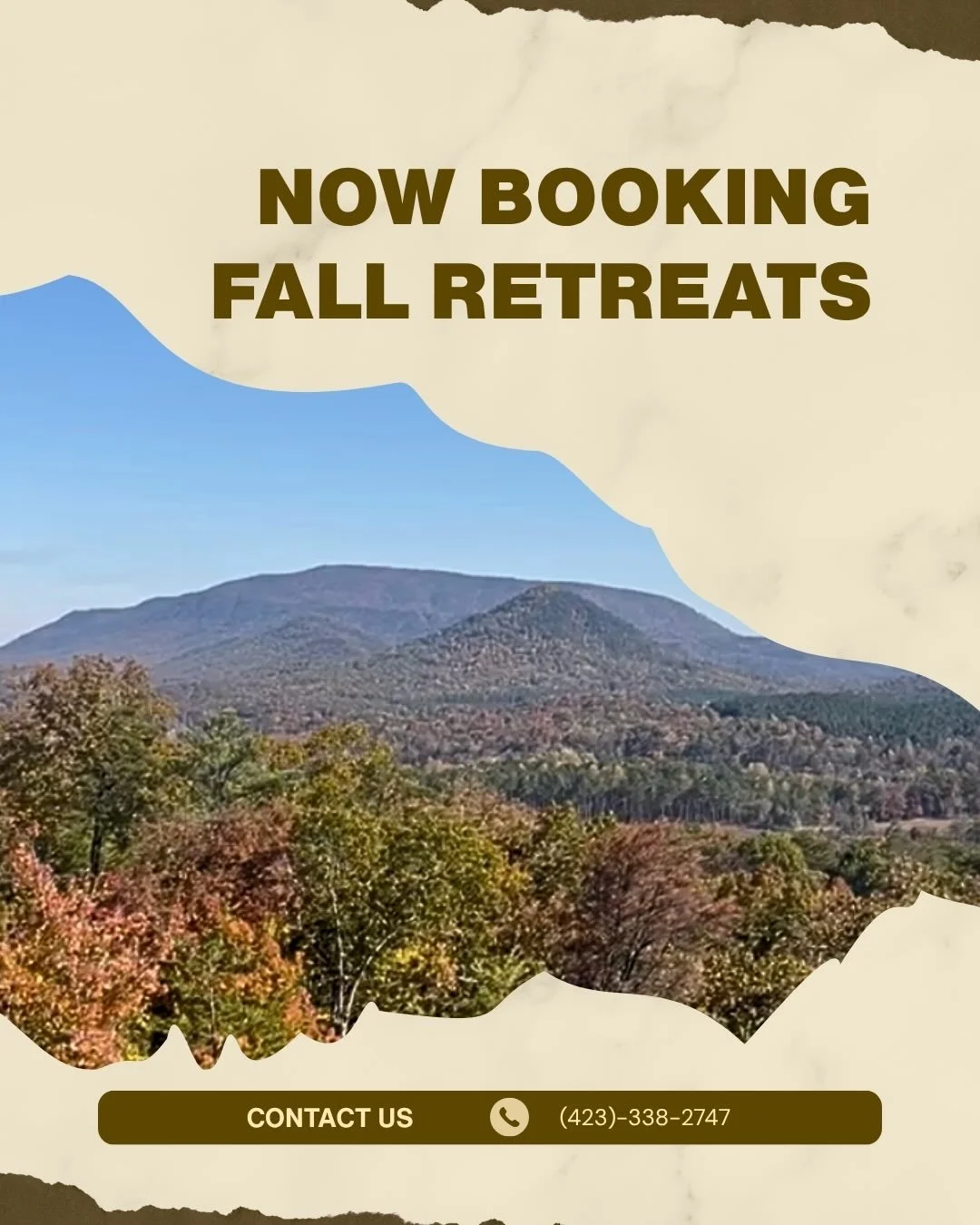 Your next retreat deserves more than a hotel conference room.

Whether you&rsquo;re planning:
&nbsp;&nbsp;&nbsp;&nbsp;&bull;&nbsp;&nbsp;&nbsp;&nbsp;a church retreat
&nbsp;&nbsp;&nbsp;&nbsp;&bull;&nbsp;&nbsp;&nbsp;&nbsp;team getaway
&nbsp;&nbsp;&nbsp;