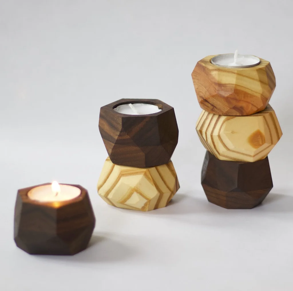 Wooden Tealight Candle