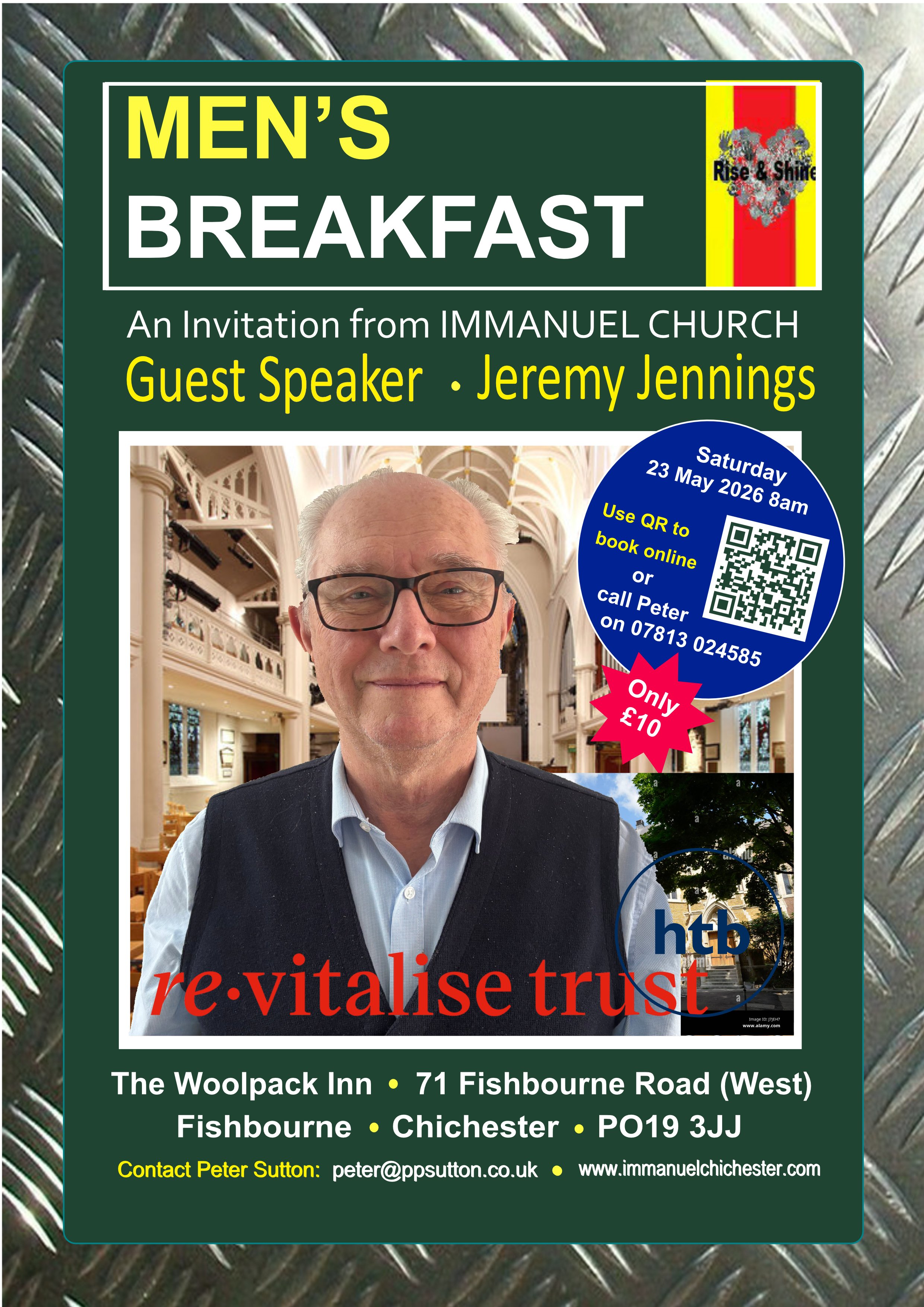 Men's Prayer Breakfast - Saturday 23rd May at 8.00am - Speaker Jeremy Jennings