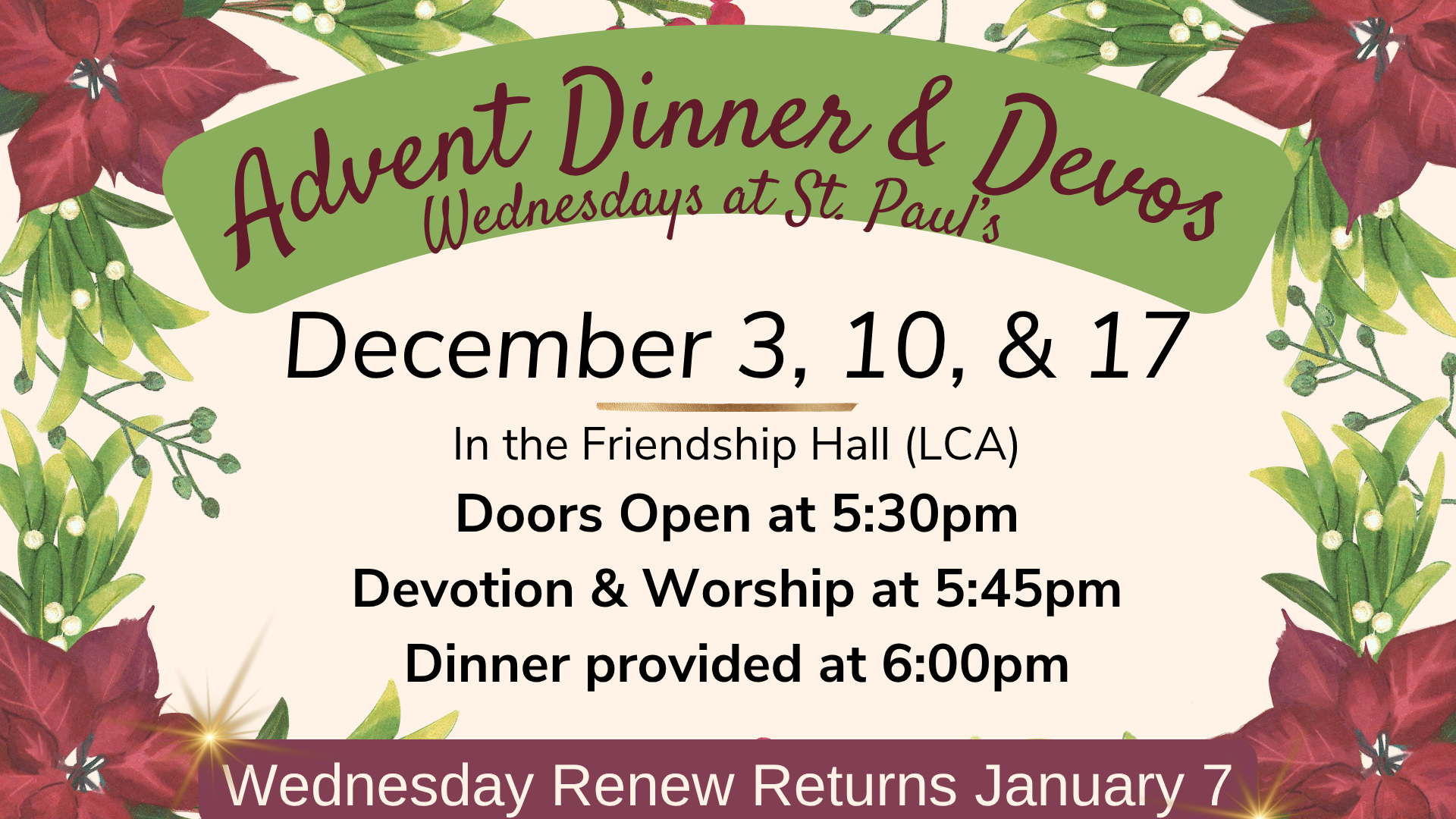 Advent Dinners & Devos
