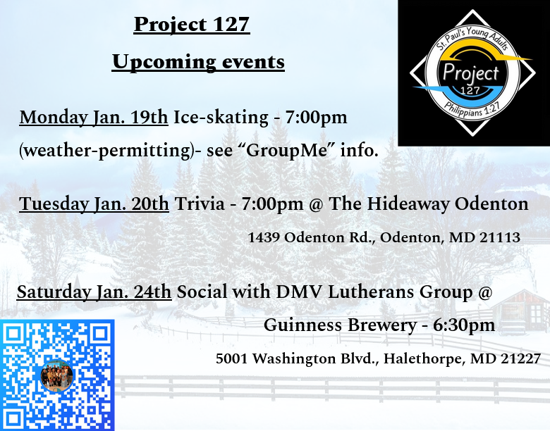 Project 127 Events for January