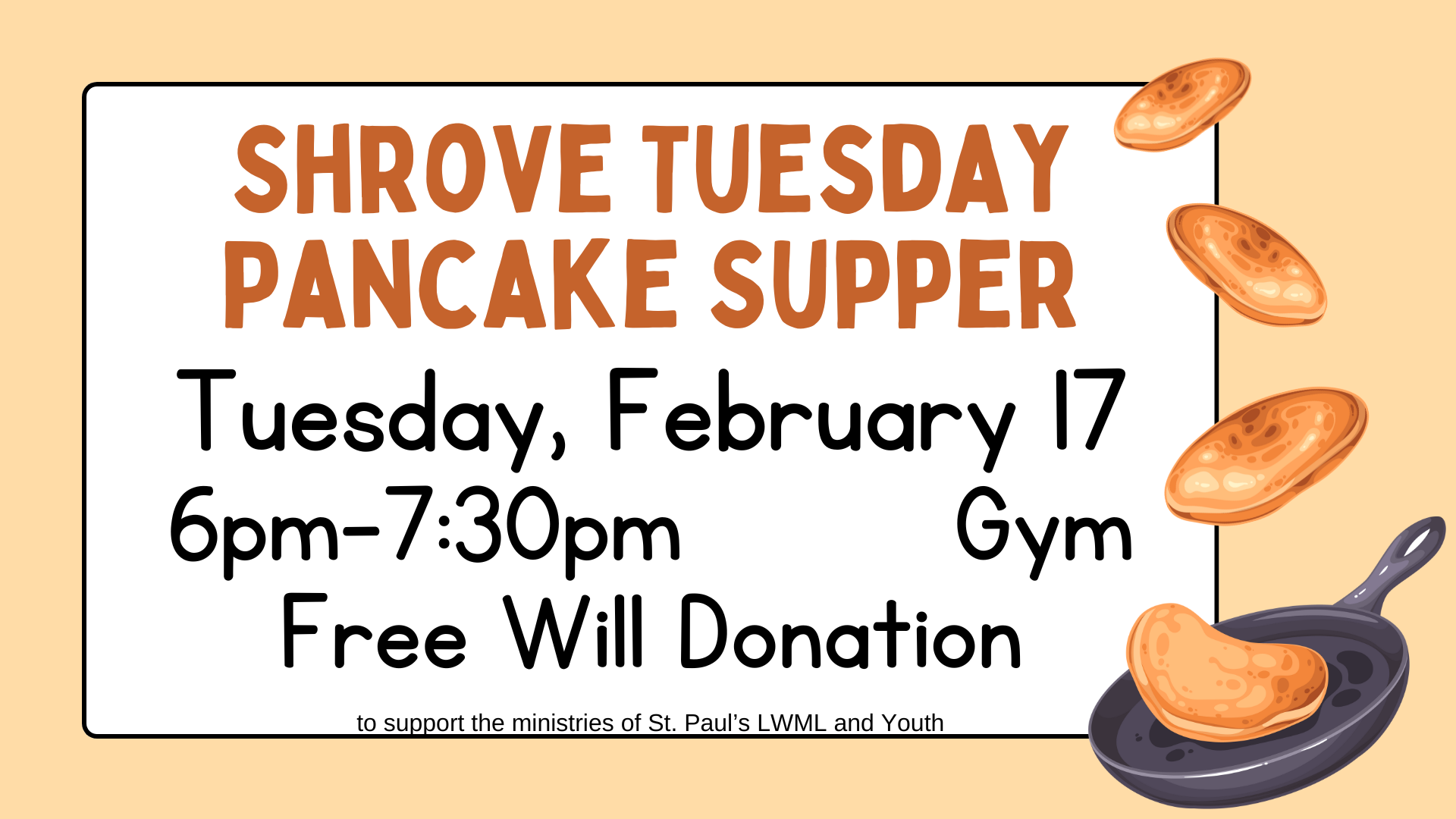 Shrove Tuesday  Pancake Supper