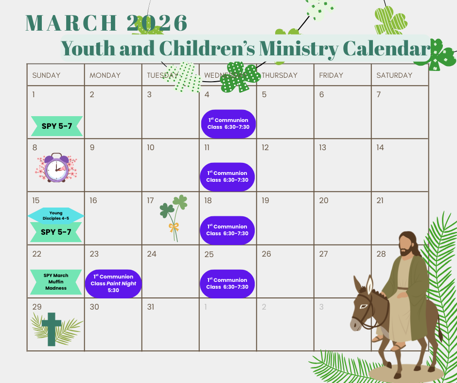 March Youth & Children Activities Calendar