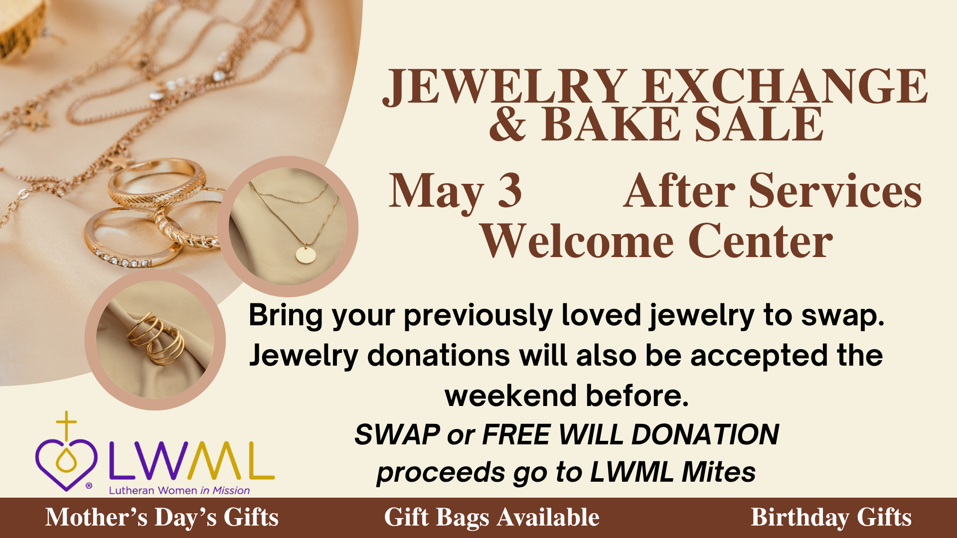 Jewelry Exchange & Bake Sale