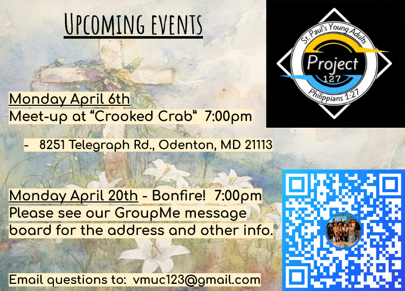 Project 127 April Events