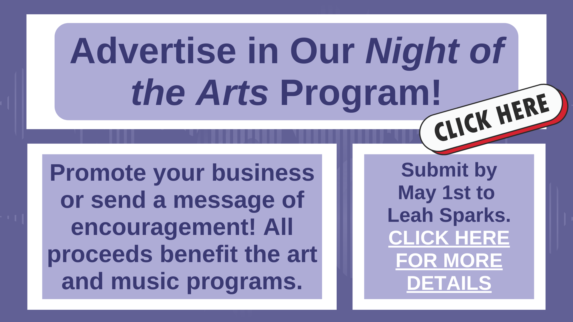 Advertise in Our Night of the Arts Program
