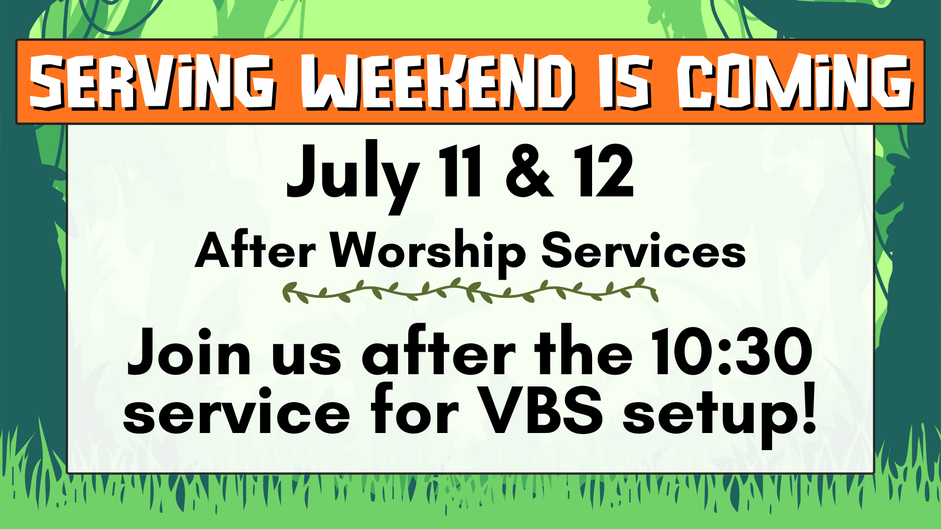 Serving Weekend is Coming