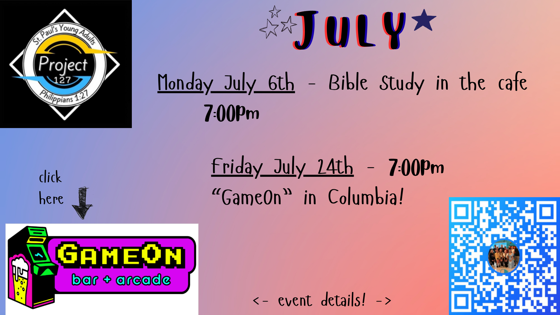 Project 127 - July Events