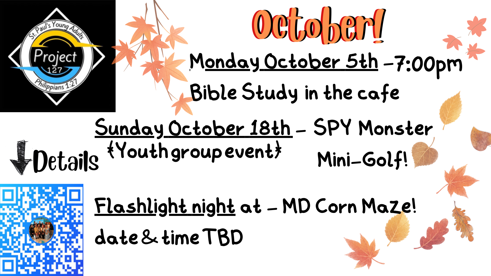 Project 127-October Events