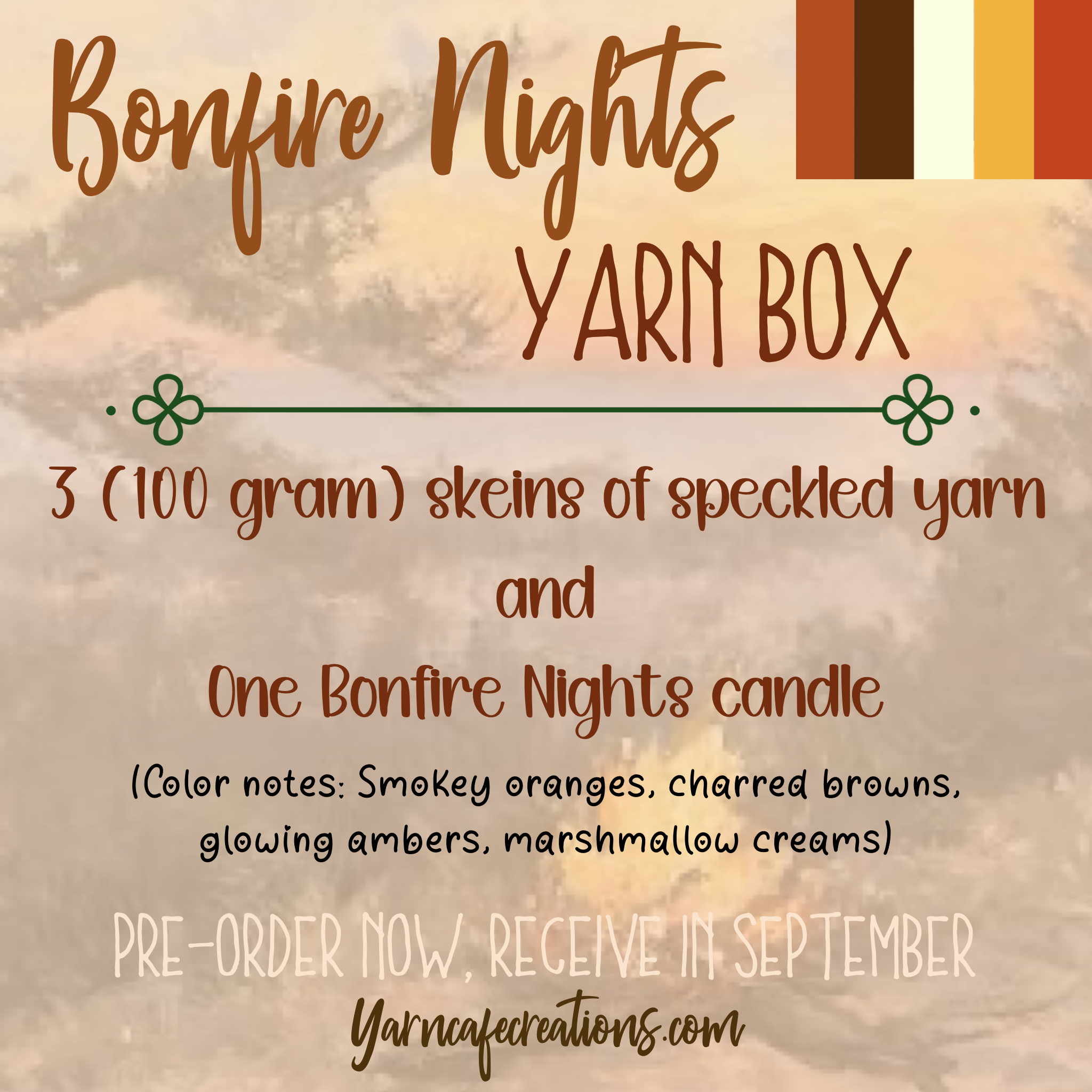 Bonfire Nights Yarn and Candle Box