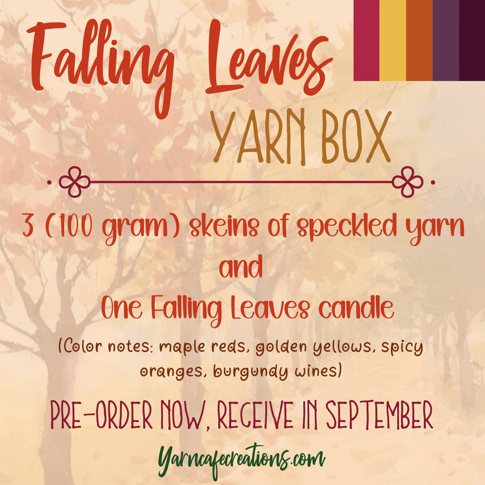 Falling Leaves Yarn and Candle Box