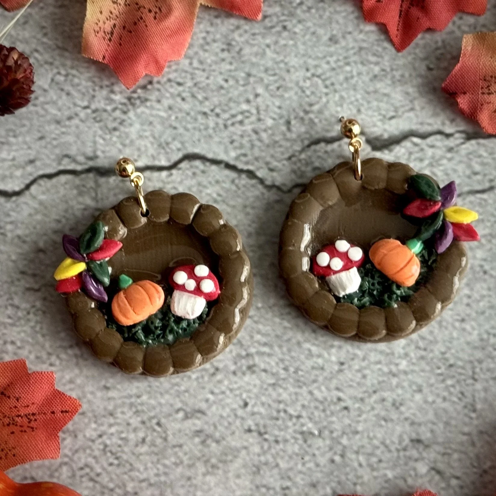 Fall Wreath Earrings