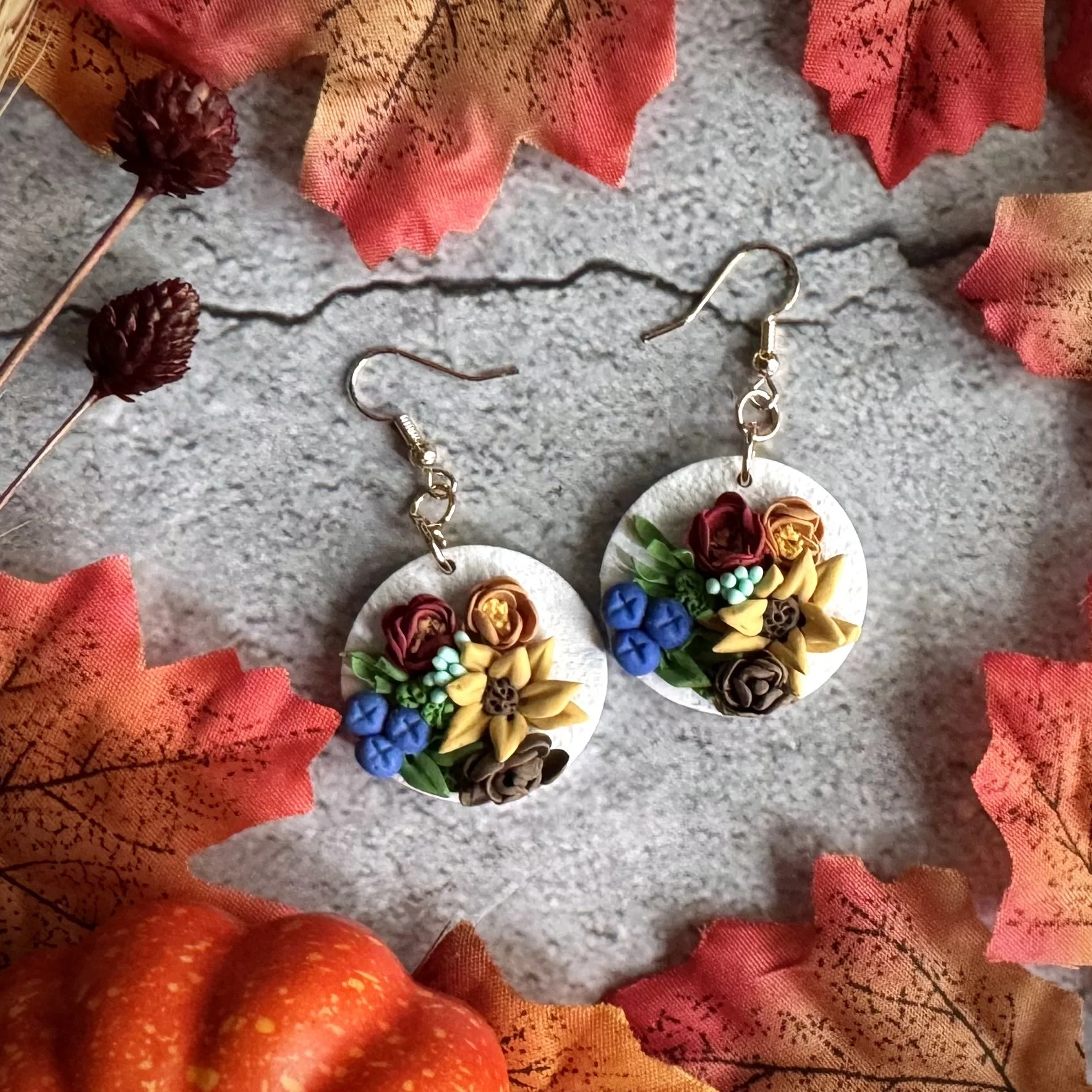Fall Flower Earrings