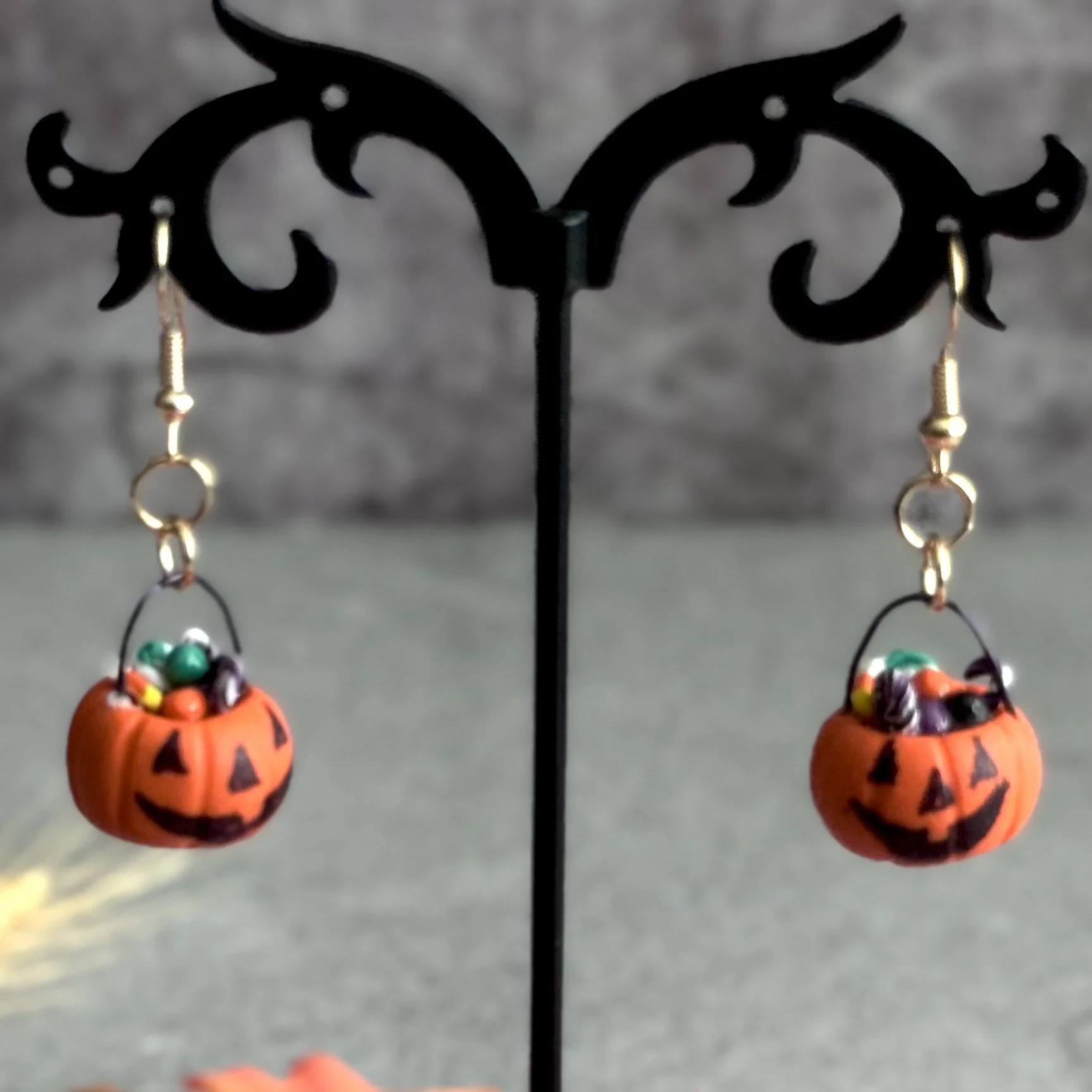 Trick-Or-Treat Bucket Earrings