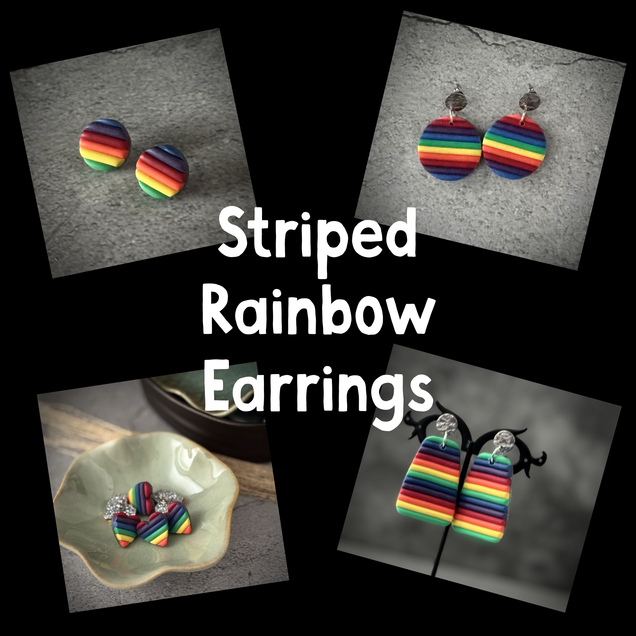 Striped Rainbow Earrings