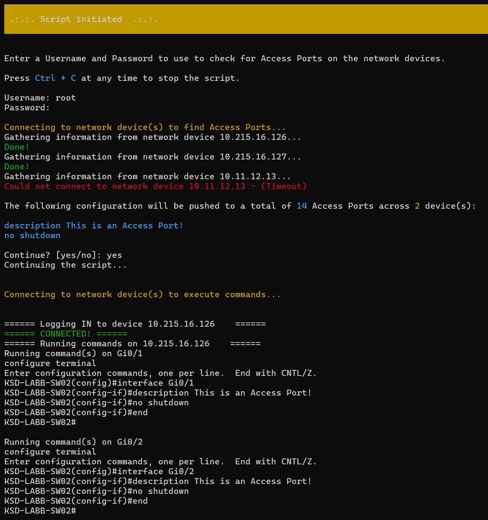 Automation - Configuring Cisco Access Ports using Python (GitHub ...